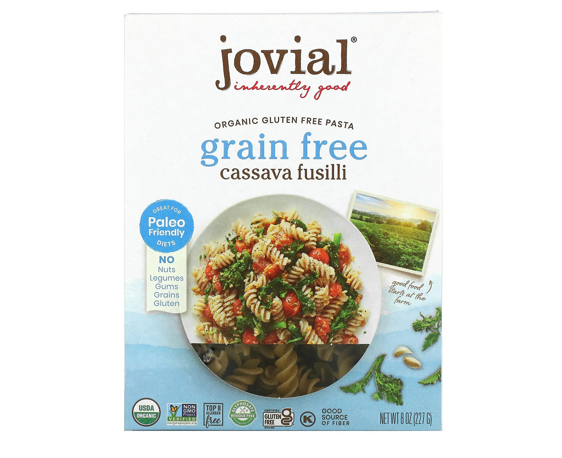 Jovial, Organic Grain Free Pasta, Cassava Fusilli, 8 oz (227 g)