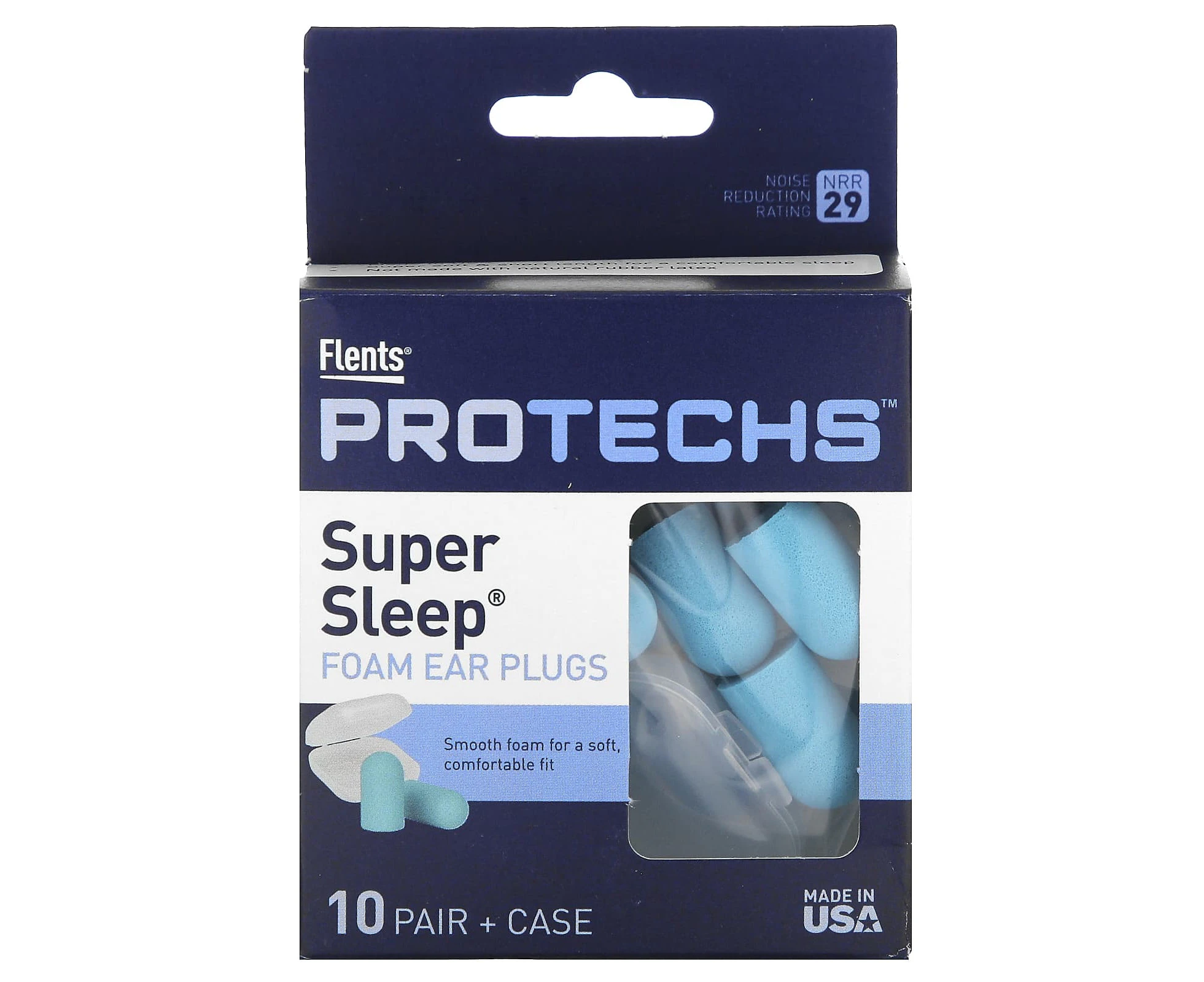 Flents, Protechs, Super Sleep, Foam Ear Plugs, 10 Pair + Case