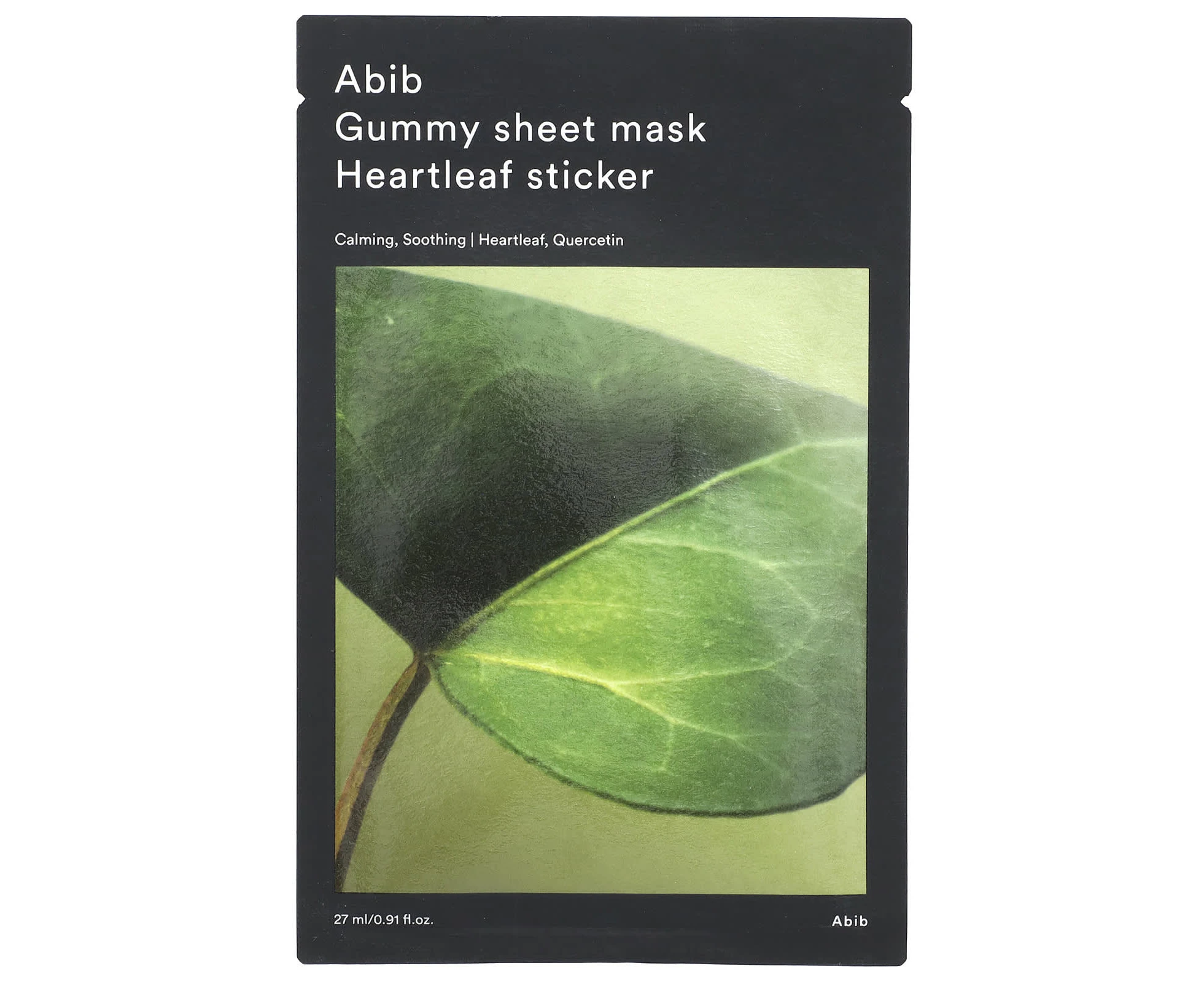 Abib, Gummy Beauty Sheet Mask, Heartleaf Sticker, 1 Sheet, 0.91 fl oz (27 ml)