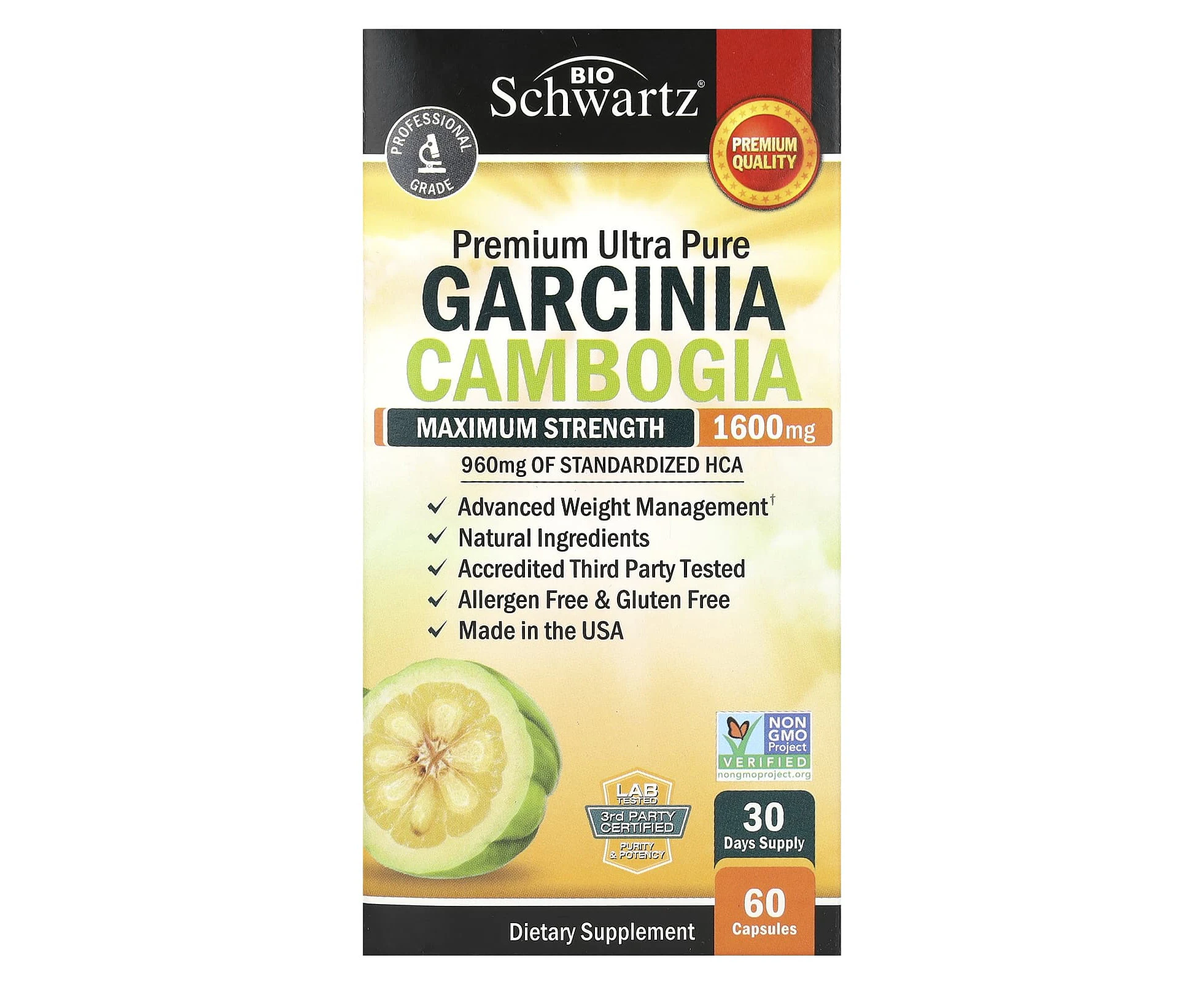 BioSchwartz, Garcina Cambogia, Maximum Strength, 1,600 mg, 60 Capsules (800 mg Per Capsule)