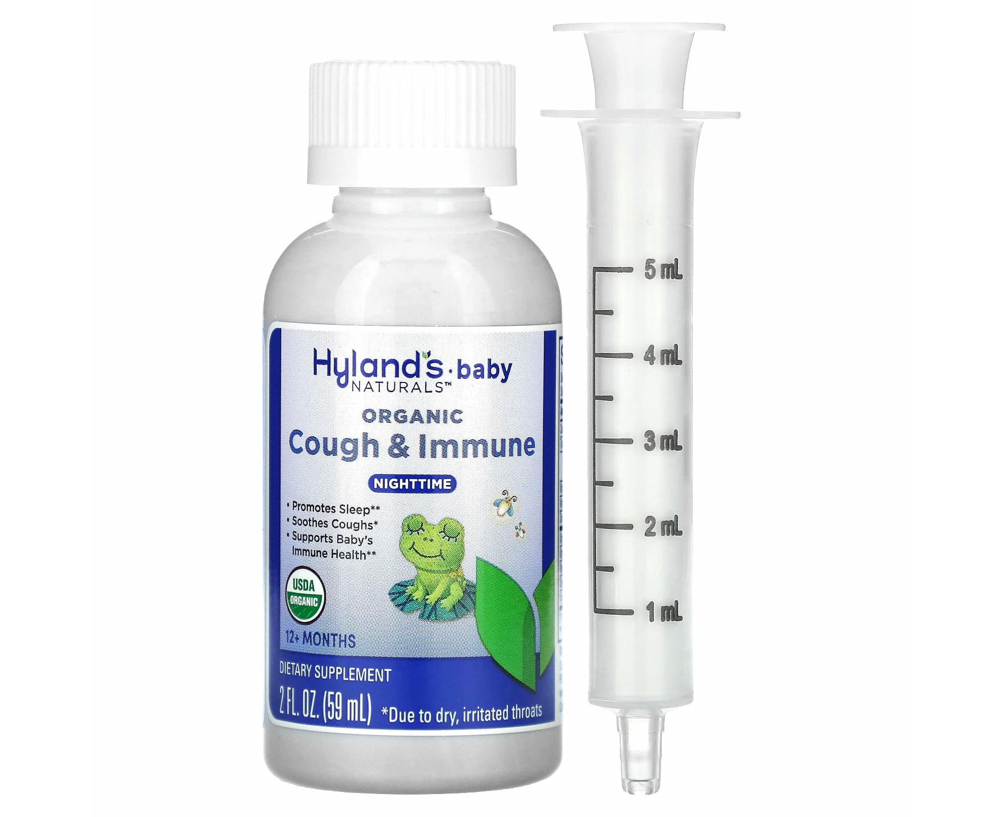 Hyland's Naturals, Baby, Organic Cough & Immune, Nighttime, 12+ Months, 2 fl oz (59 ml)