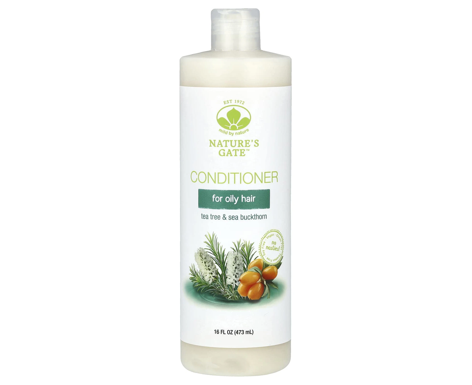 Mild By Nature, (Nature's Gate), Tea Tree & Sea Buckthorn Conditioner for Oily Hair, 16 fl oz (473 ml)