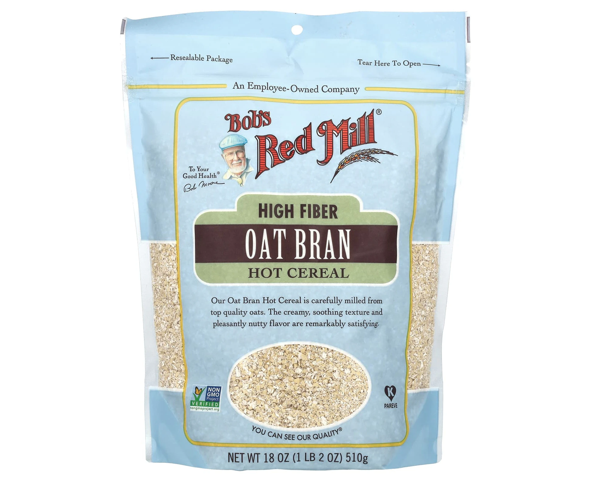 Bob's Red Mill, High Fiber Oat Bran Hot Cereal, 18 oz (510 g)