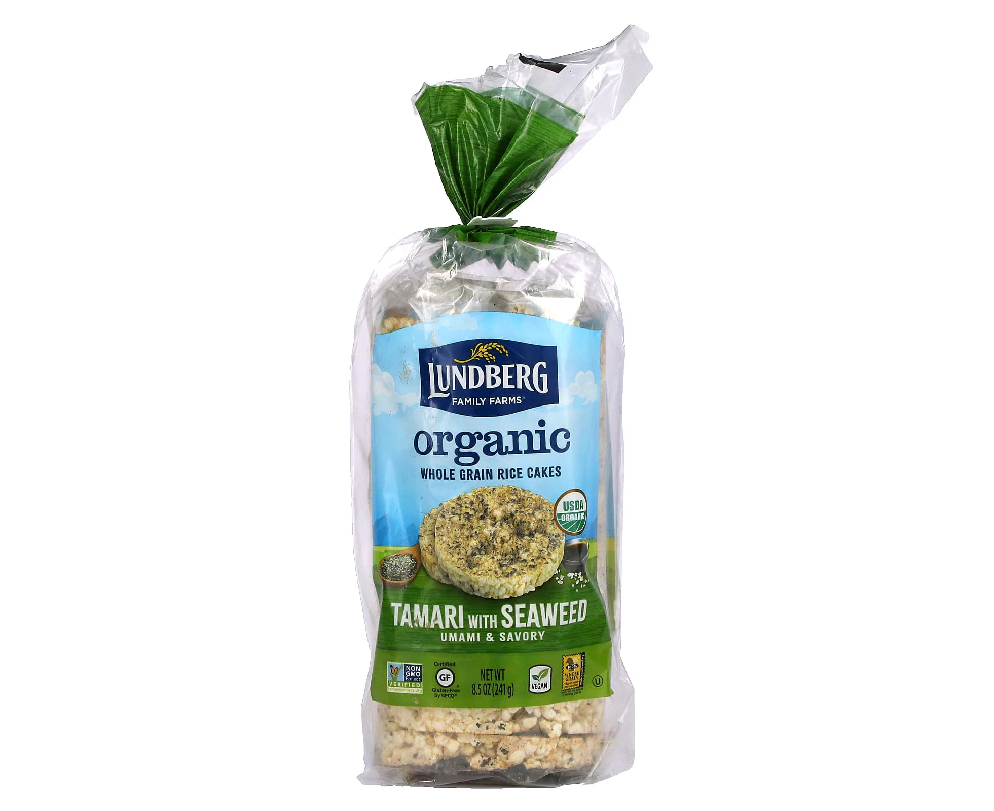 Lundberg, Organic Whole Grain Rice Cakes, Tamari with Seaweed, 8.5 oz (241 g)