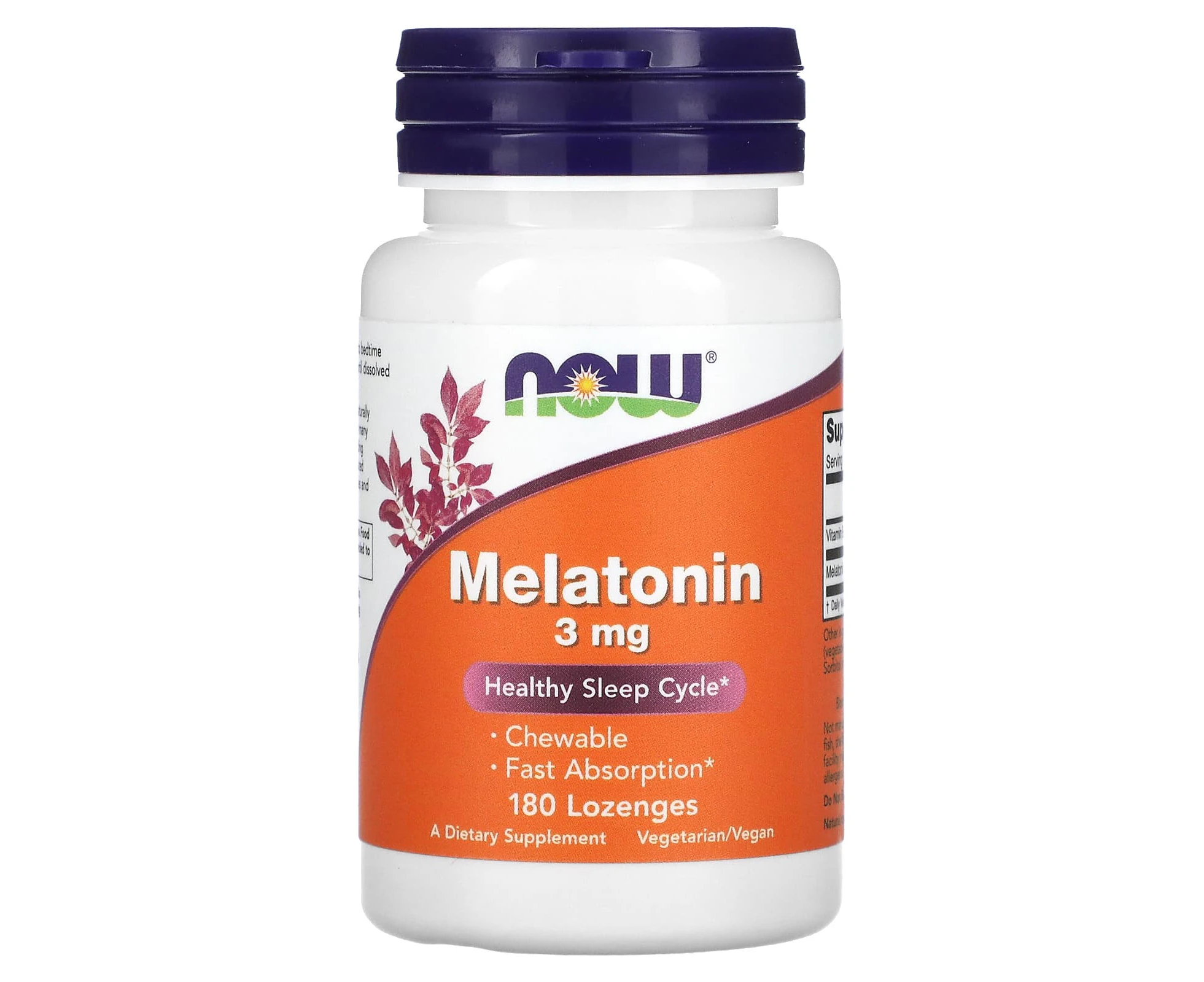 NOW Foods, Melatonin, 3 mg, 180 Lozenges