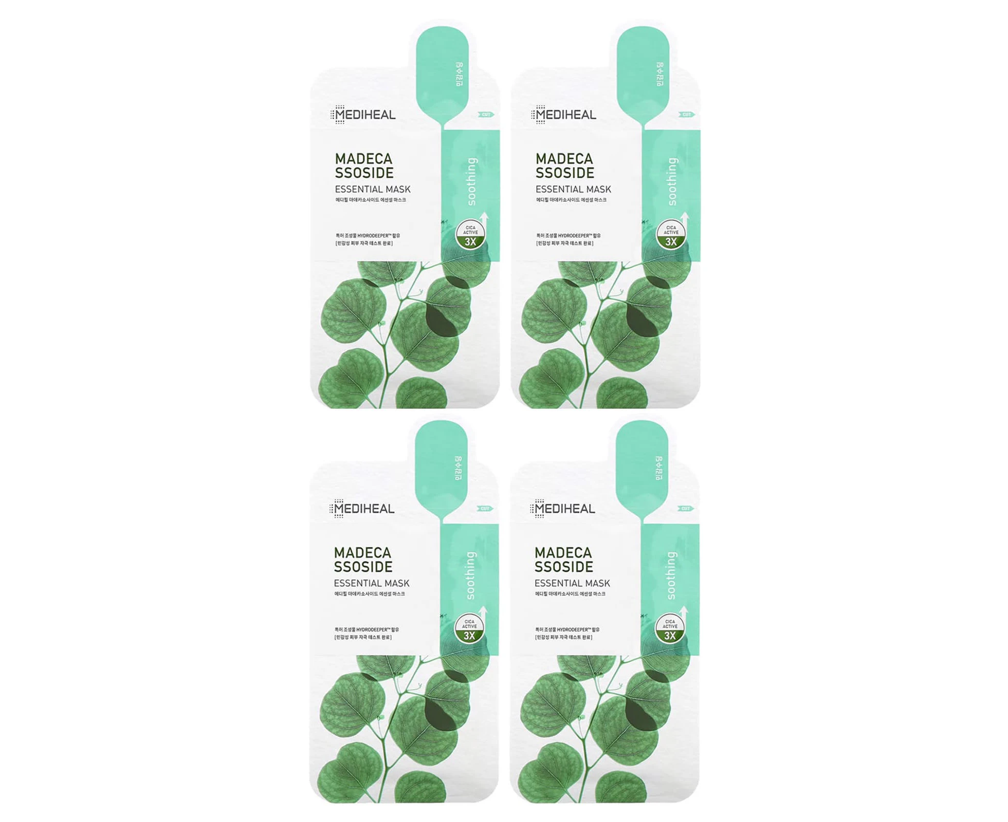 MEDIHEAL, Madecassoside, Essential Beauty Mask, 4 Sheets, 0.81 fl oz (24 ml) Each