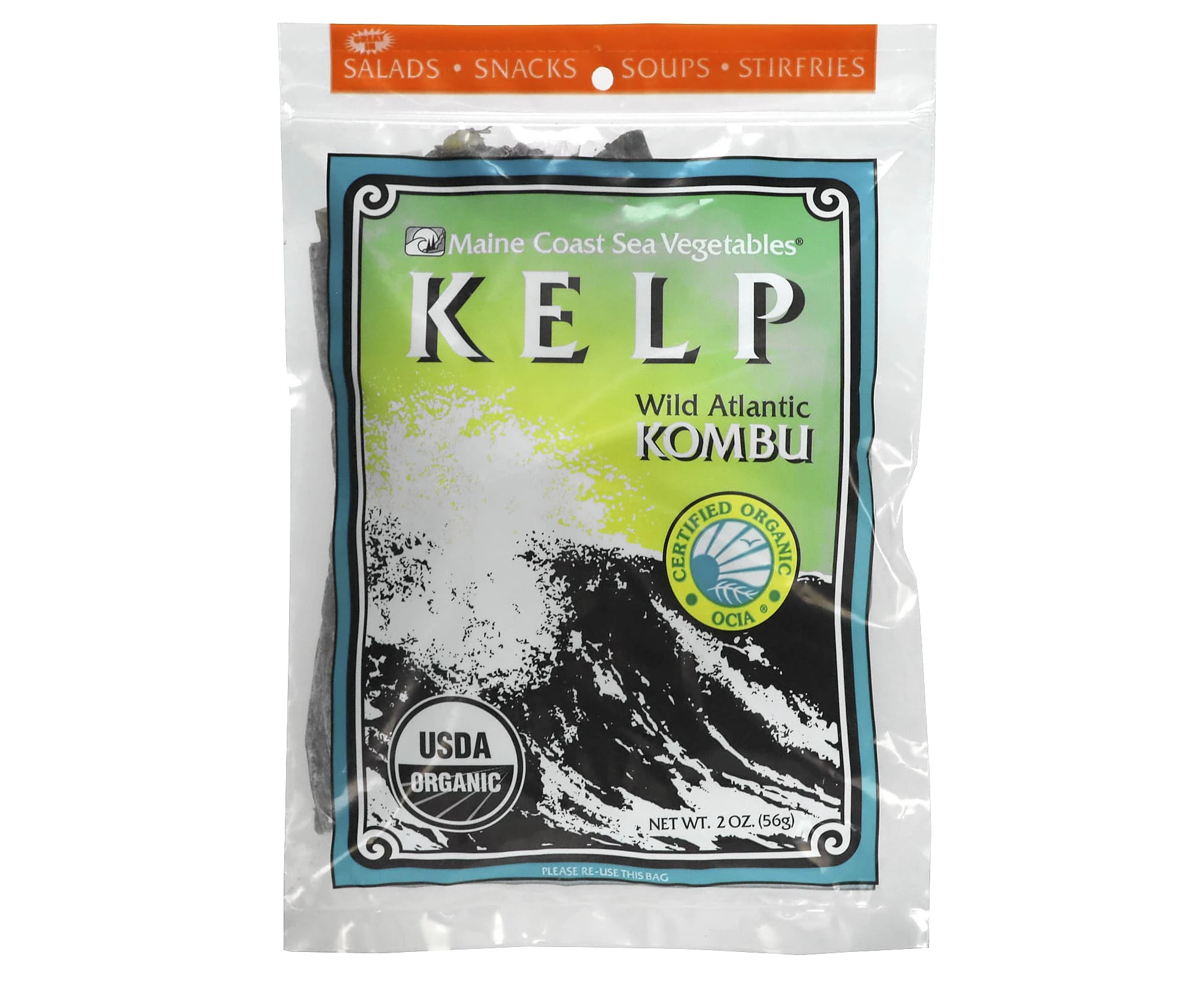 Maine Coast Sea Vegetables, Kelp, Wild Atlantic Kombu, 2 oz (56 g)