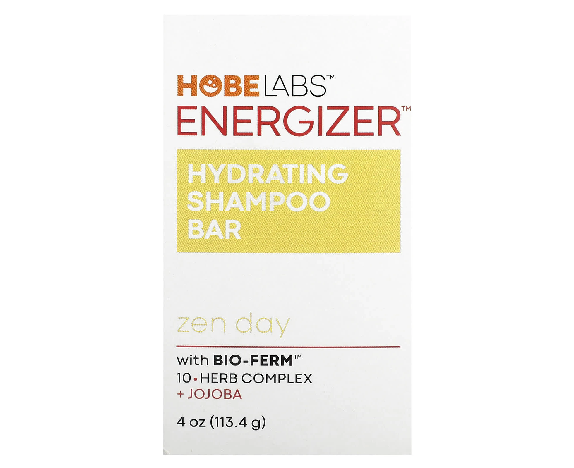 Hobe Labs, Energizer, Hydrating Shampoo Bar, Zen Day, 4 oz (113.4 g)