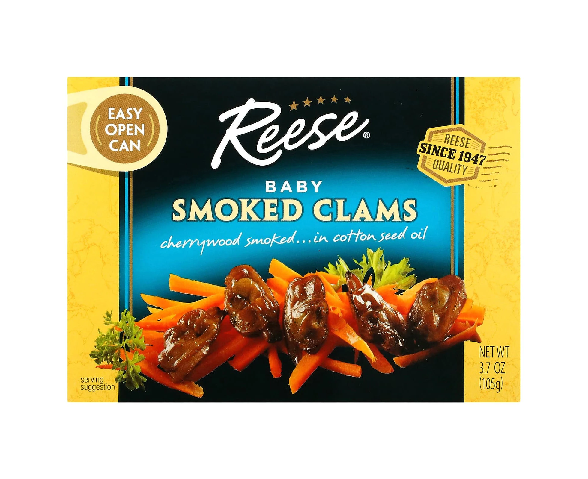 Reese, Baby Smoked Clams, 3.7 oz (105 g)