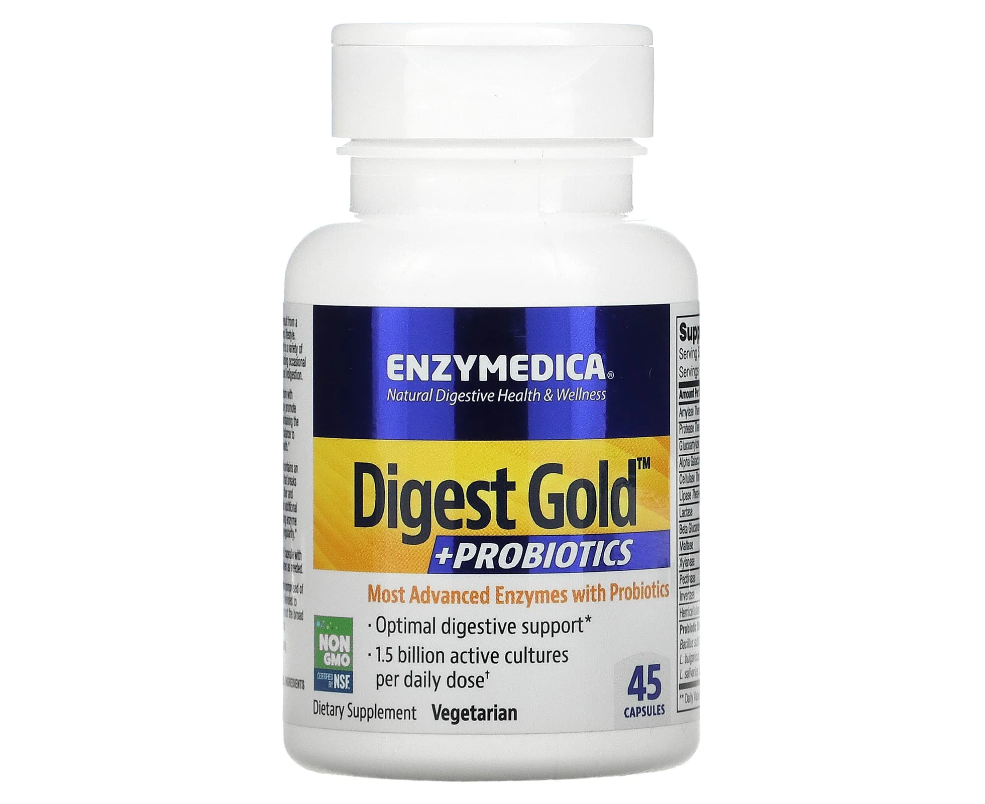 Enzymedica, Digest Gold + Probiotics, 45 Capsules