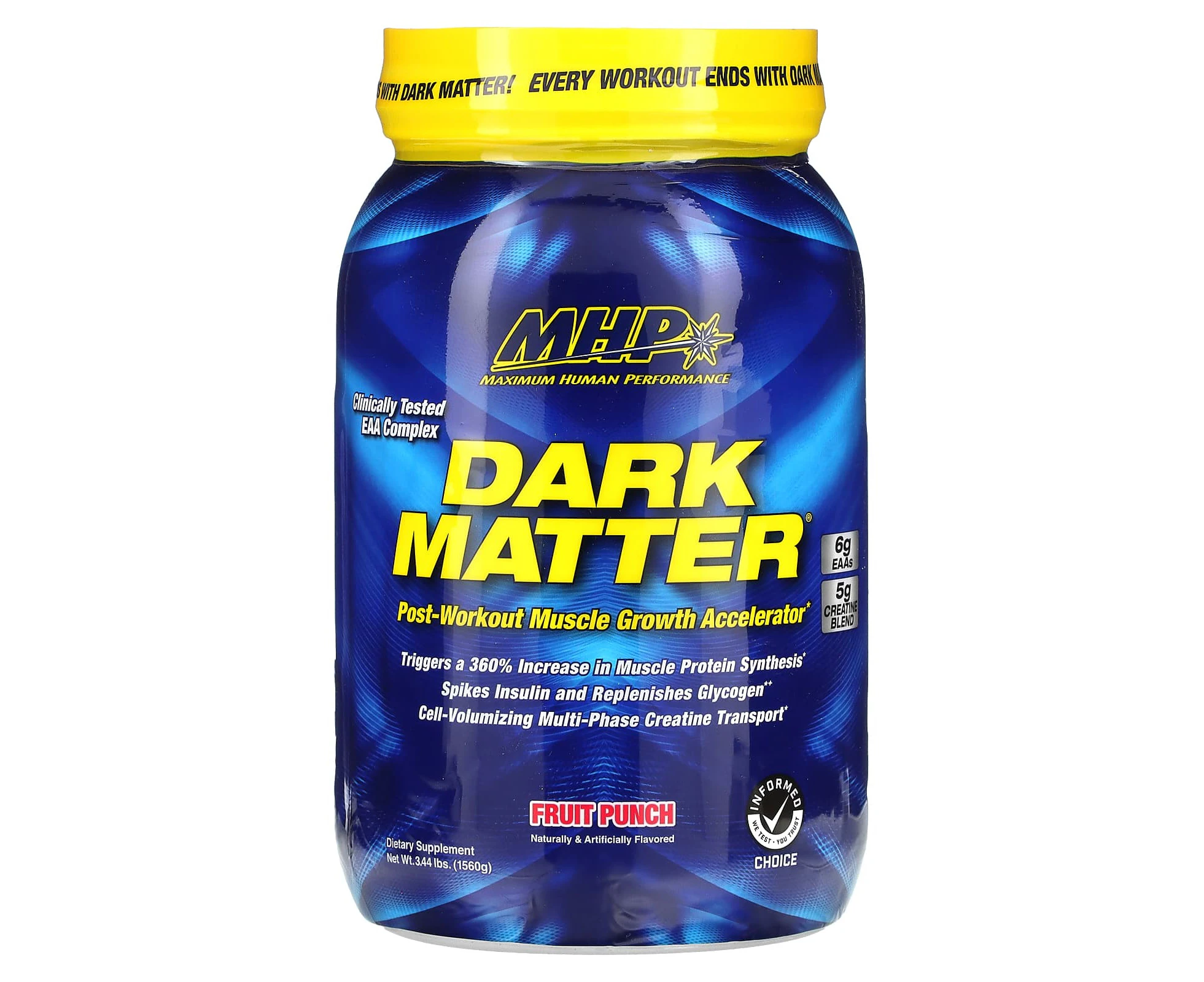 MHP, DARK MATTER, Post-Workout Muscle Growth Accelerator, Fruit Punch, 3.44 lbs (1,560 g)