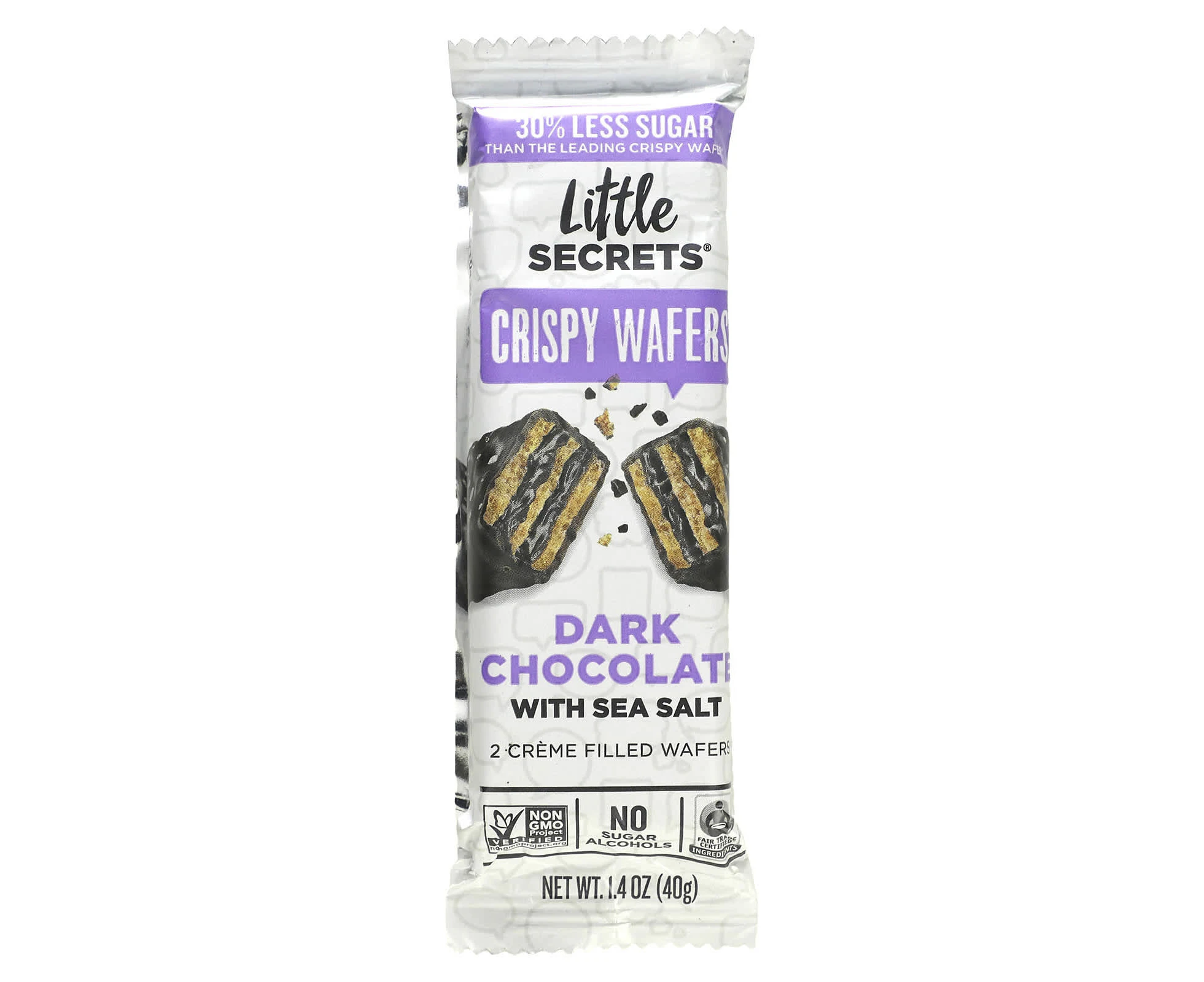 Little Secrets, Dark Chocolate Crispy Wafers, With Sea Salt, 1.4 oz (40 g)