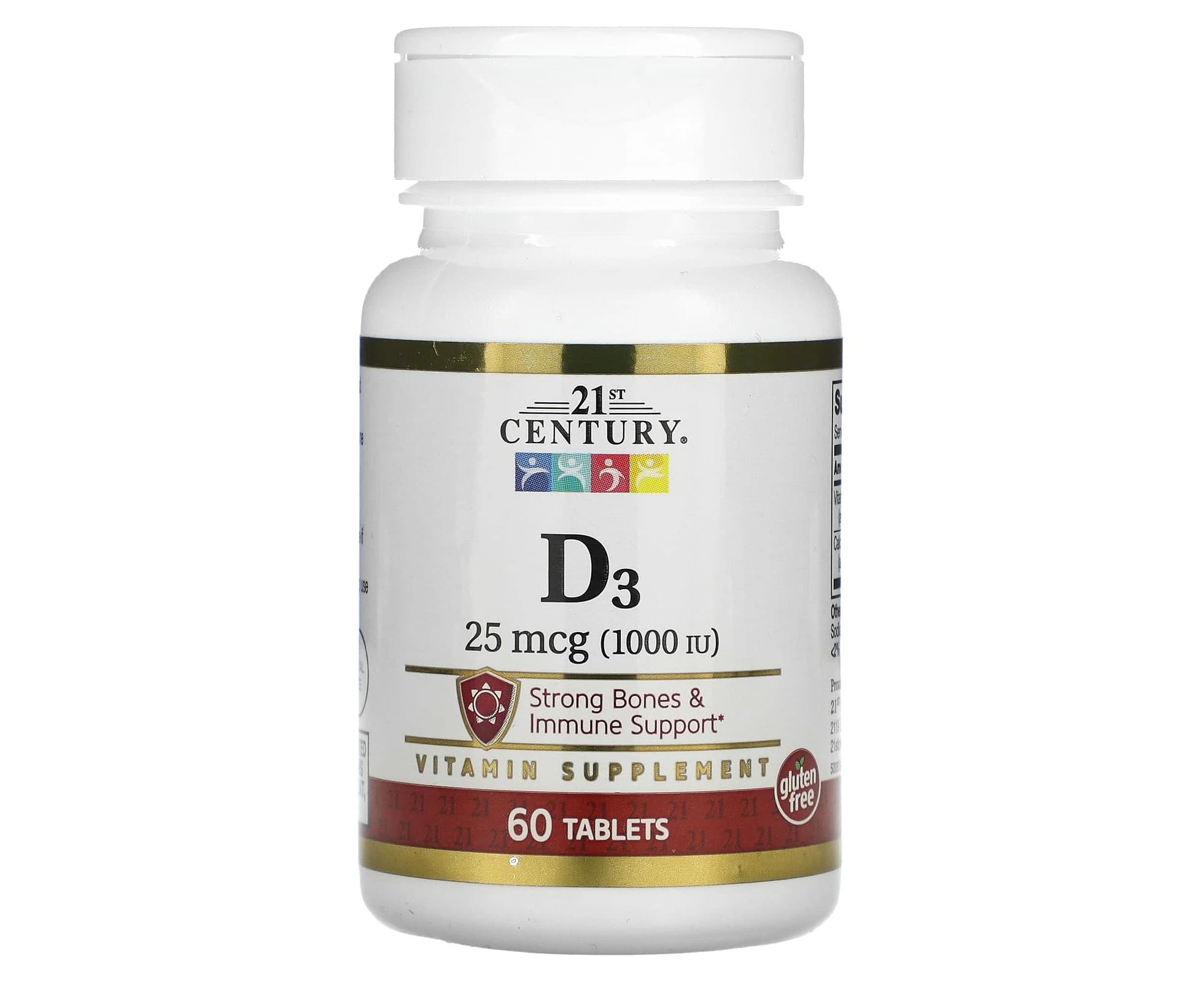 21st Century, D3, 25 mcg (1,000 IU), 60 Tablets