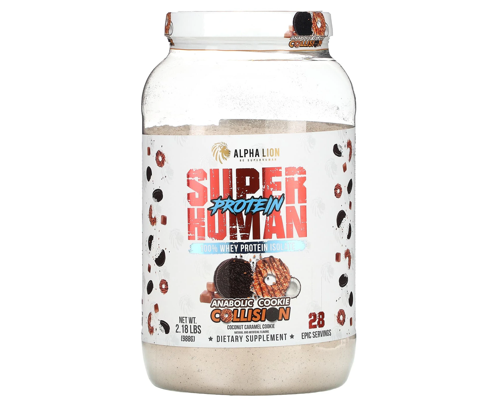 ALPHA LION, SuperHuman Protein, Anabolic Cookie Collision, Coconut Caramel Cookie, 2.18 lbs (988 g)