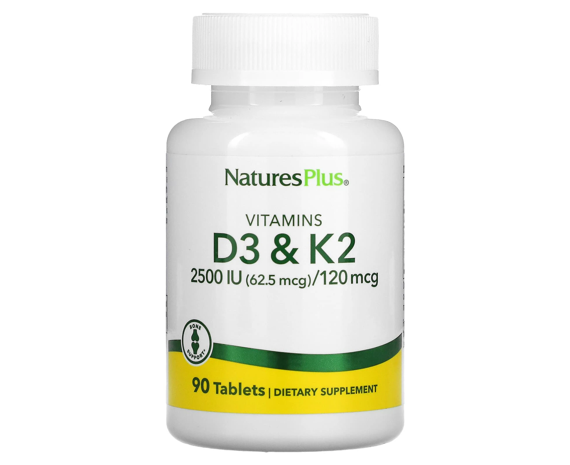 NaturesPlus, Vitamins D3 & K2, 90 Tablets