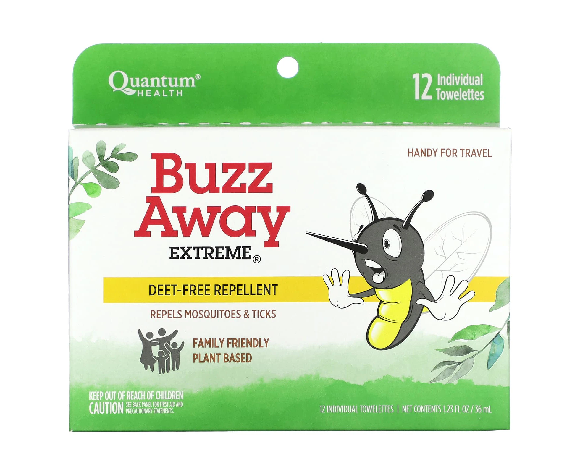 Quantum Health, Buzz Away Extreme, 12 Individual Towelettes