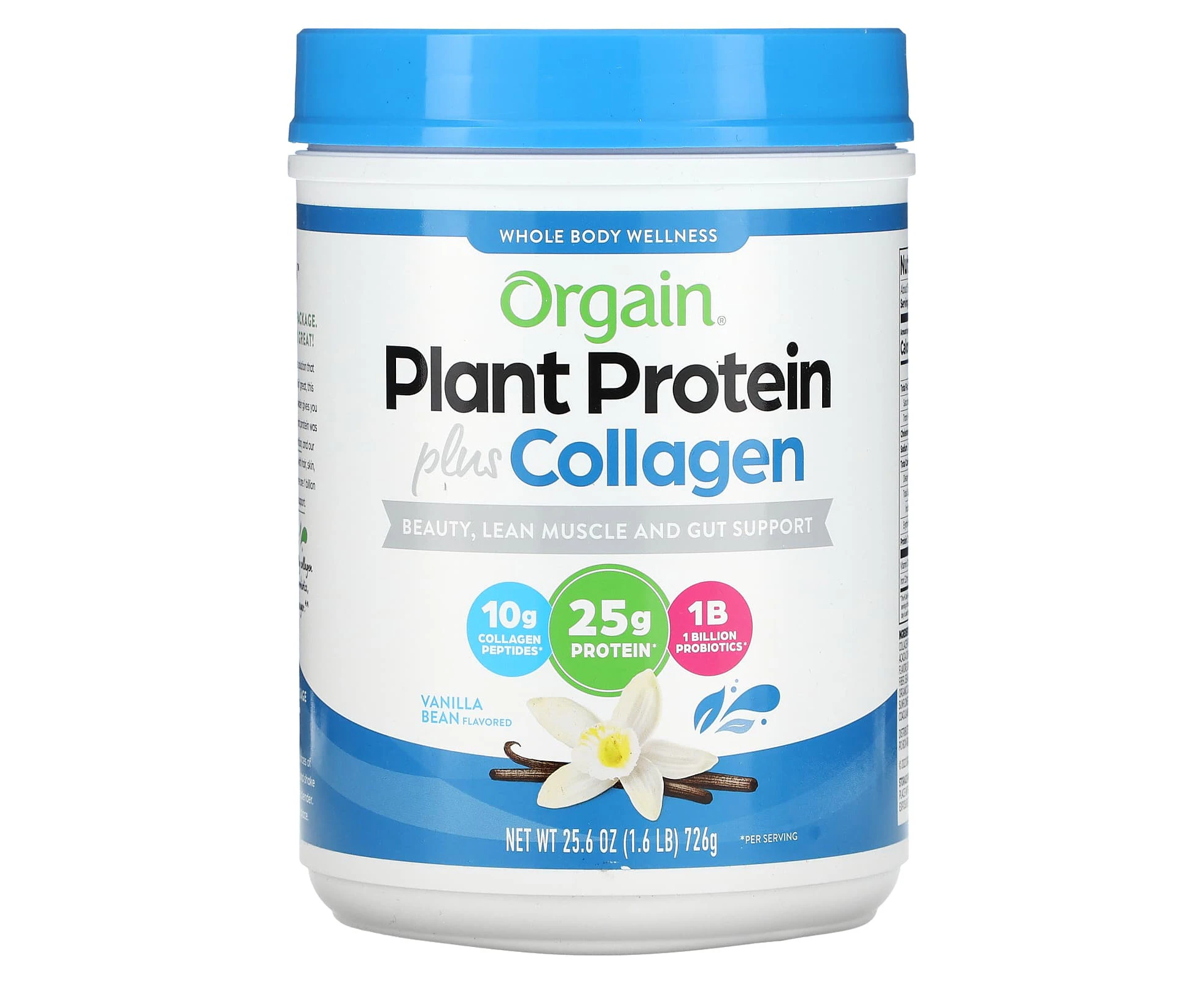 Orgain, Plant Protein Plus Collagen, Vanilla Bean, 1.6 lb (726 g)