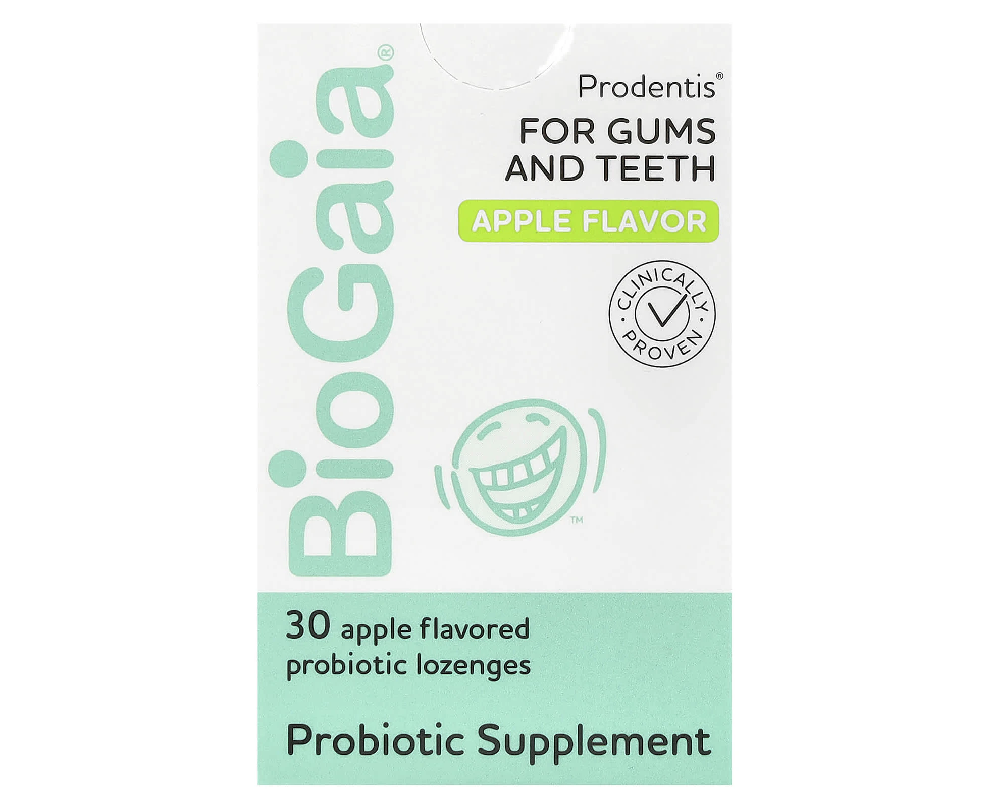 BioGaia, Prodentis For Gums And Teeth, Apple, 30 Probiotic Lozenges