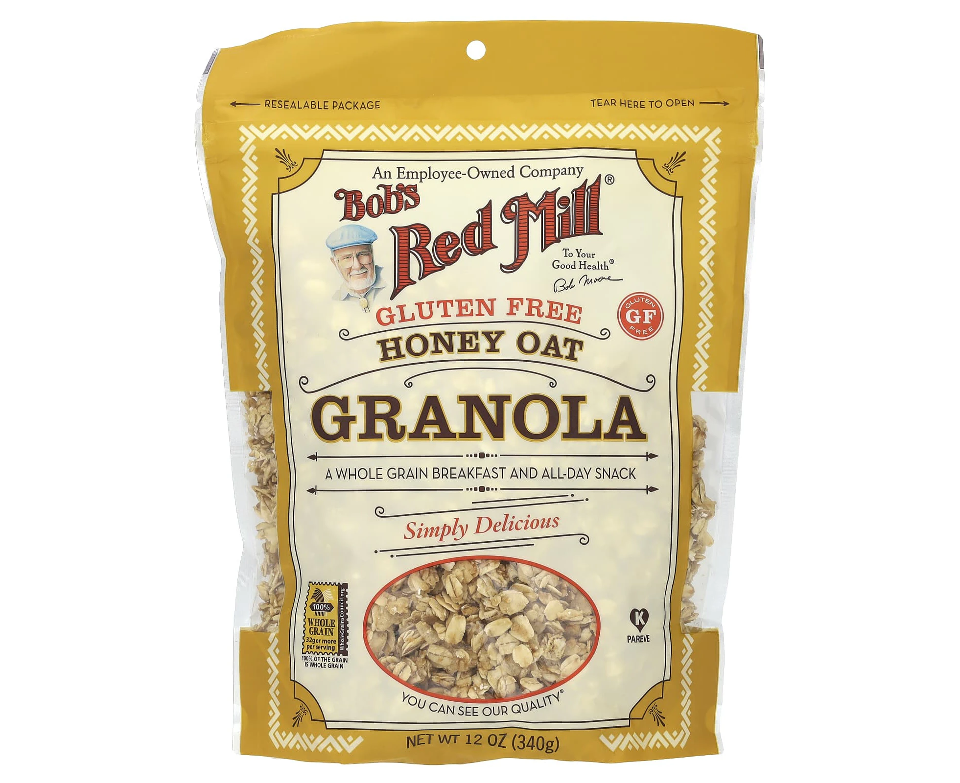 Bob's Red Mill, Granola, Honey Oat, Gluten Free , 12 oz (340 g)