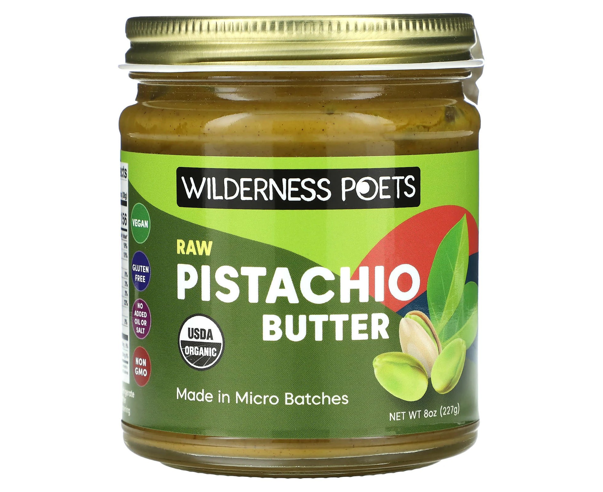 Wilderness Poets, Organic Raw Pistachio Butter, 8 oz (227 g)