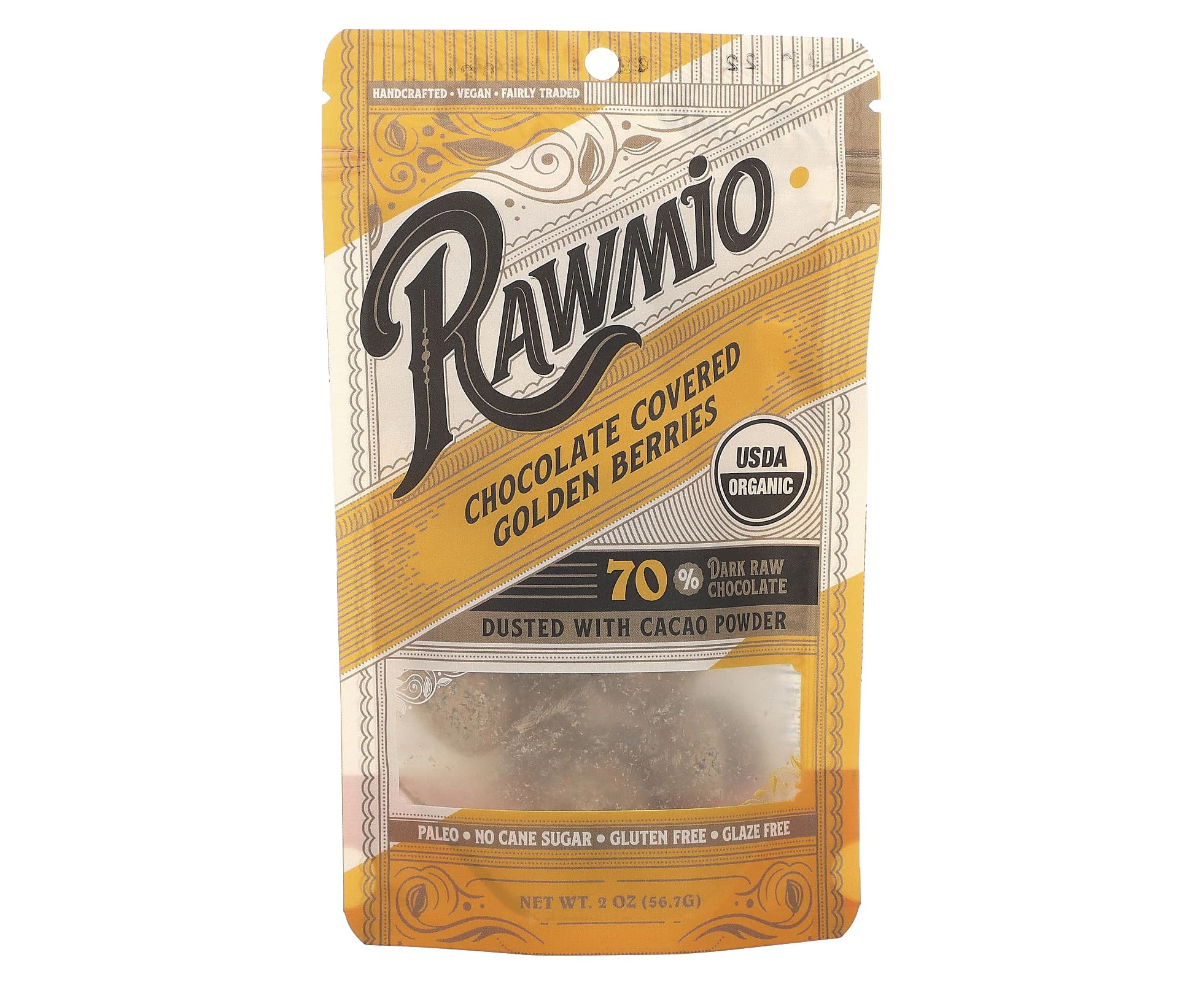 Rawmio, Chocolate Covered Golden Berries, 70% Dark Raw Chocolate, 2 oz (56.7 g)