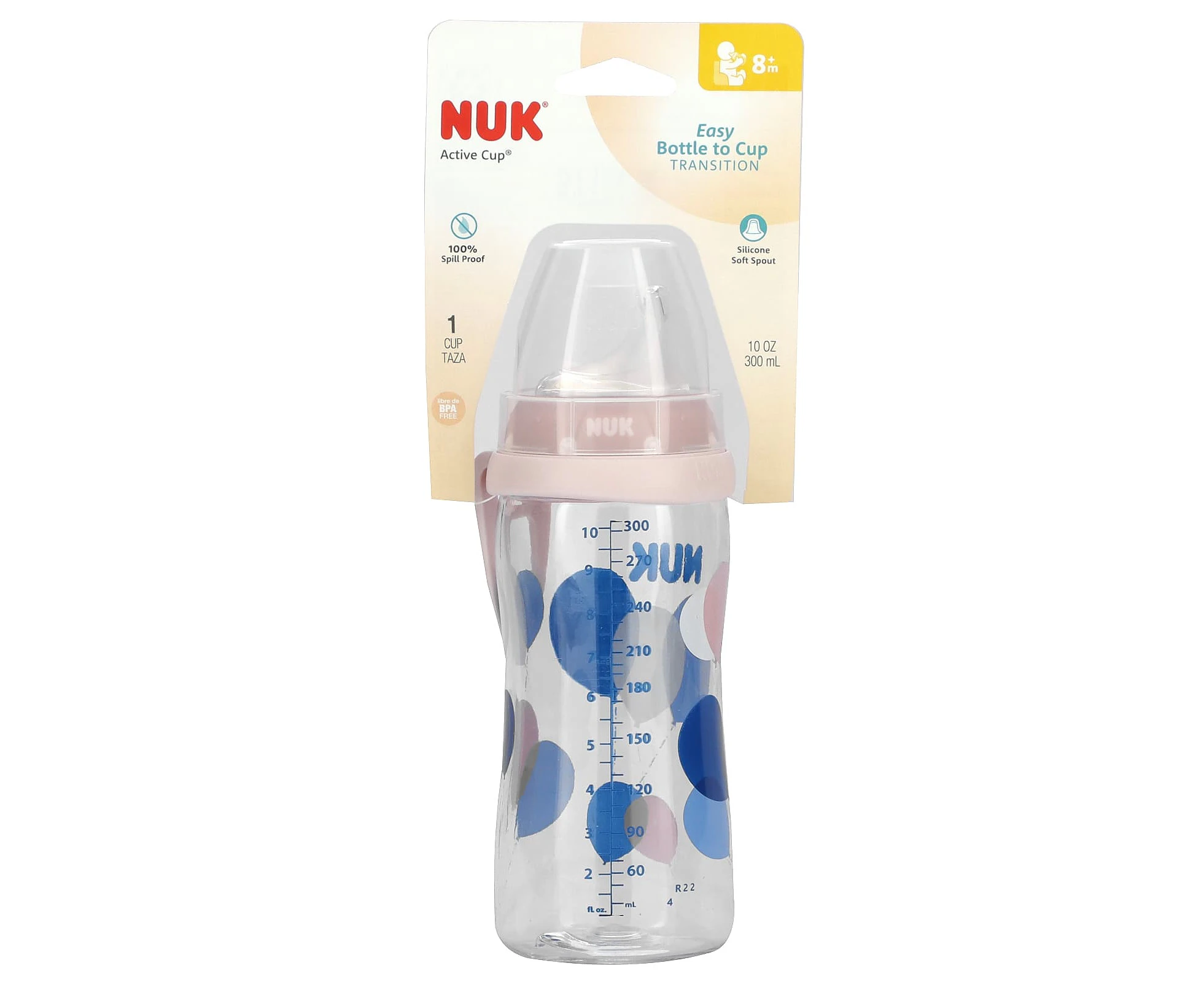 NUK, Active Cup, 8+ Months, Pink, 10 oz (300 ml)