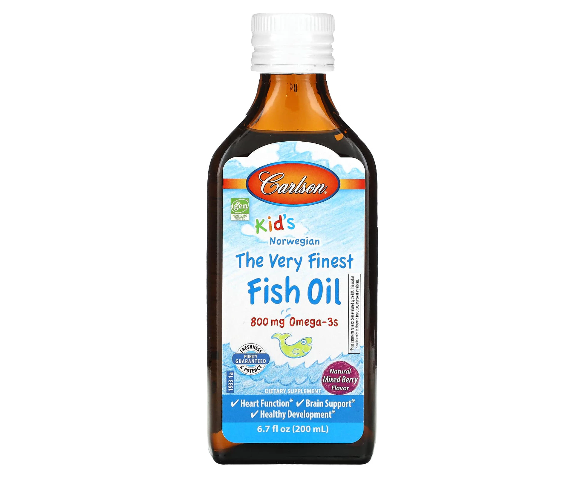 Carlson, Kids, The Very Finest Fish Oil, Natural Mixed Berry , 800 mg, 6.7 fl oz (200 ml)