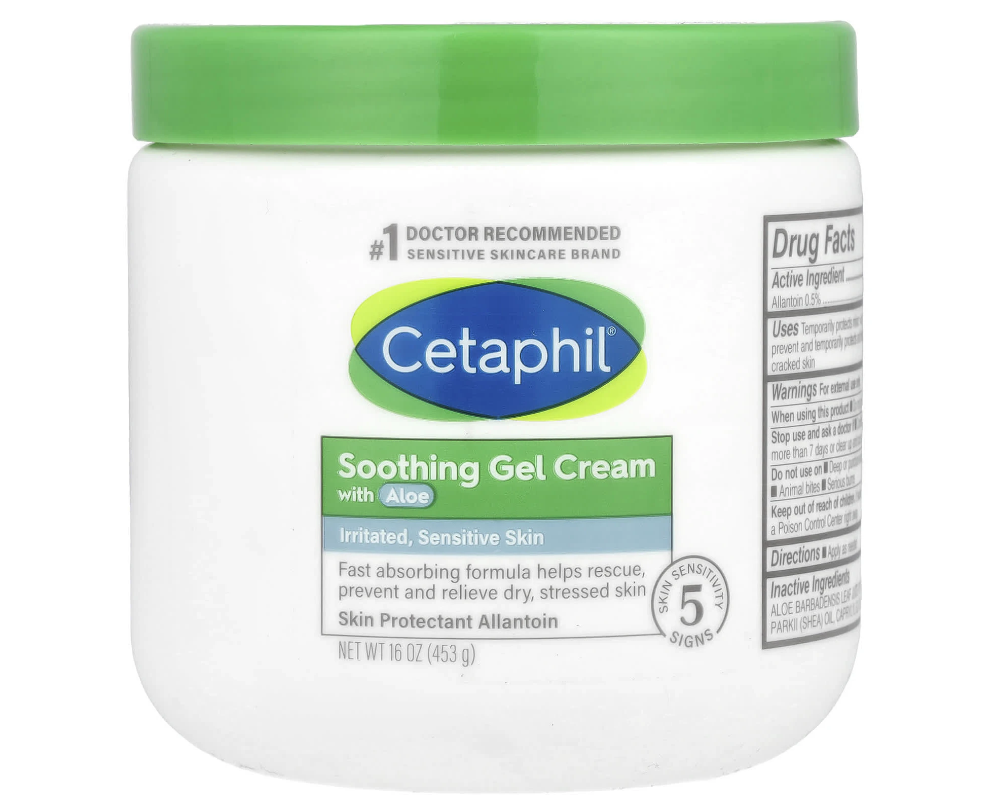 Cetaphil, Soothing Gel Cream with Aloe, Fragrance Free, 16 oz (453 g)