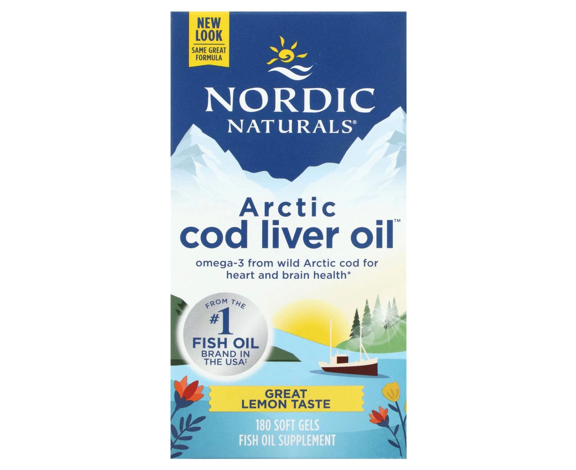 Nordic Naturals, Arctic Cod Liver Oil, Lemon, 180 Soft Gels