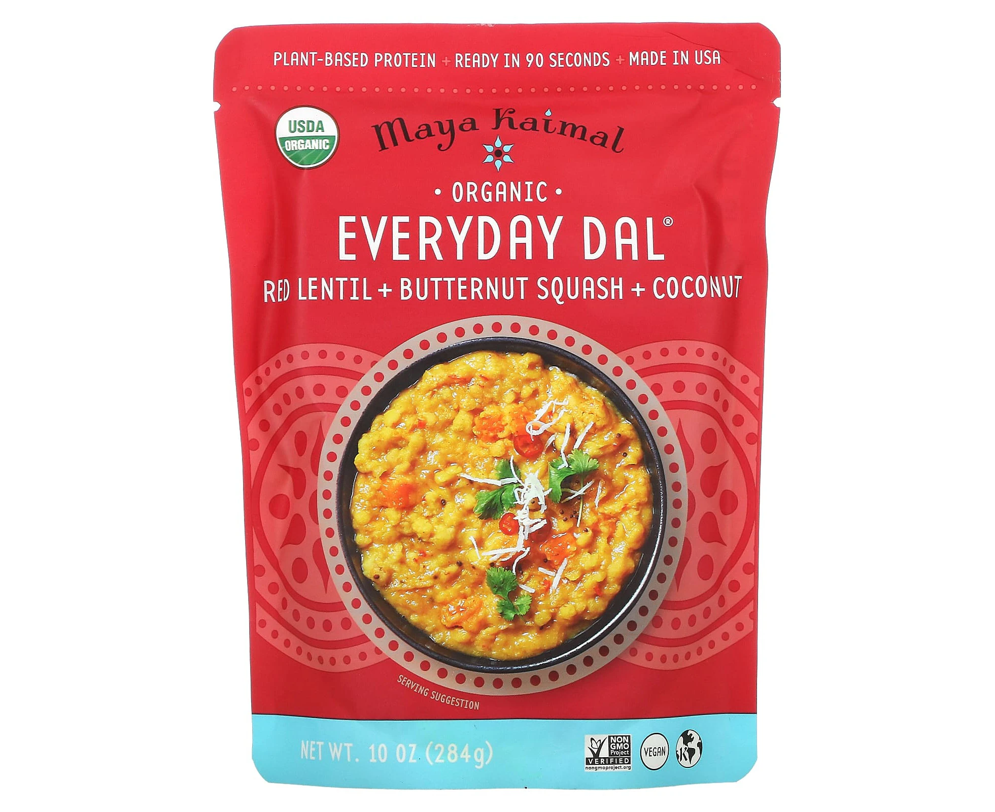 Maya Kaimal, Organic Everyday Dal,  Red Lentil + Butternut Squash + Coconut, 10 oz (284 g)