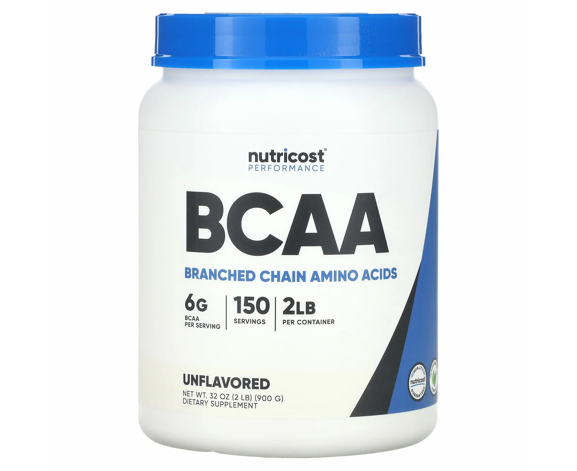 Nutricost, Performance, BCAA, Unflavored, 2 lbs (900 g)