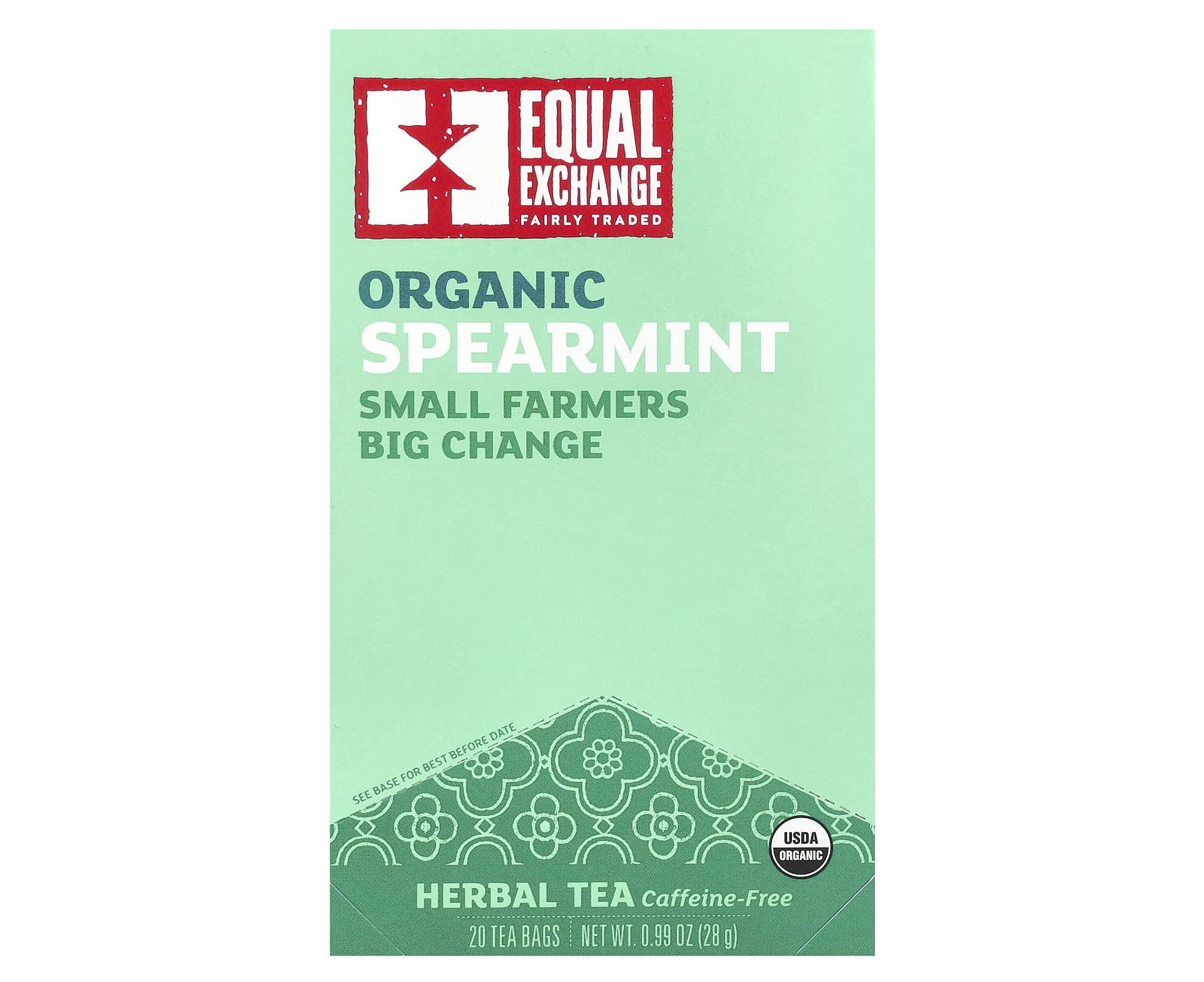 Equal Exchange, Organic Herbal Tea, Spearmint, Caffeine-Free, 20 Tea Bags, 0.99 oz (28 g)