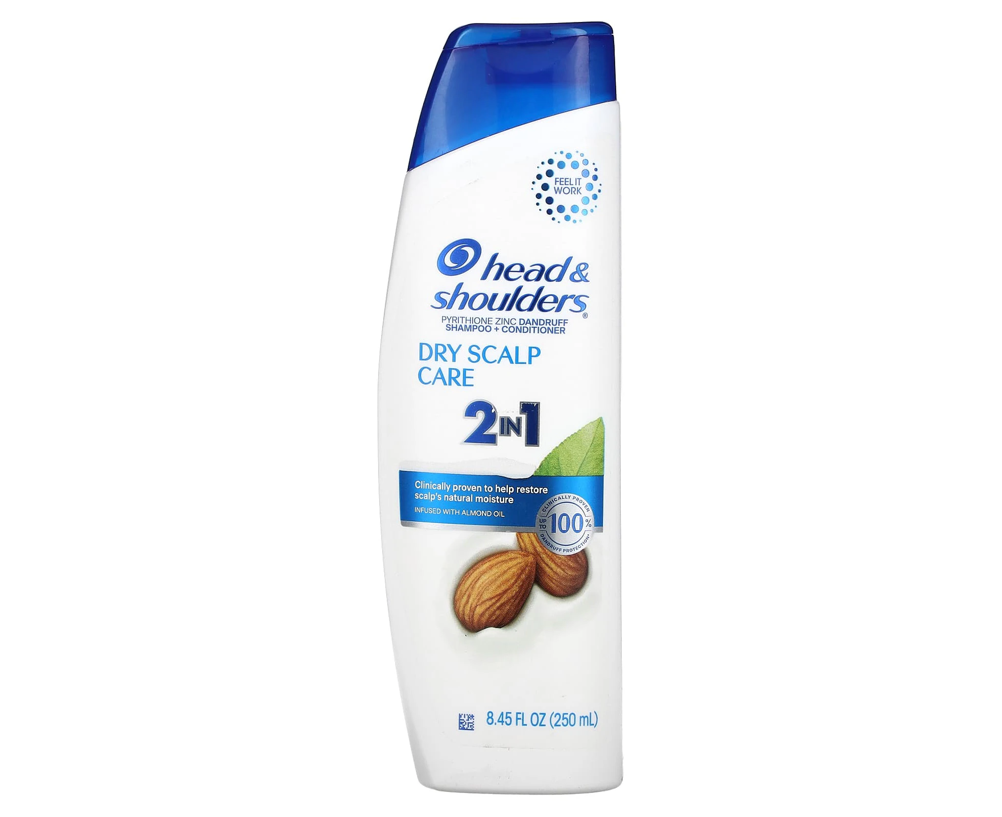 Head & Shoulders, 2 in 1 Shampoo + Conditioner, Dry Scalp Care, Infused with Almond Oil, 8.45 fl oz (250 ml)