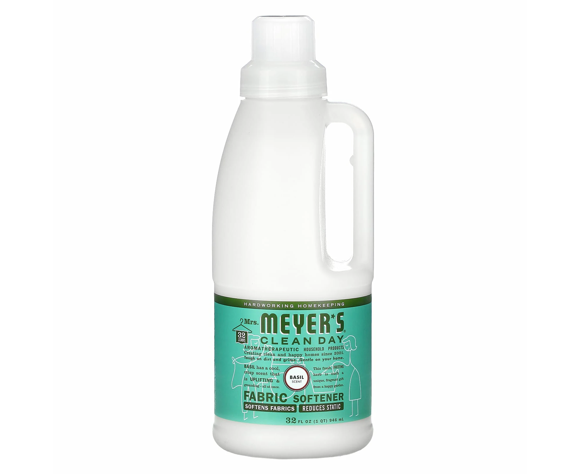 Mrs. Meyers Clean Day, Fabric Softener, Basil, 32 fl oz (946 ml)