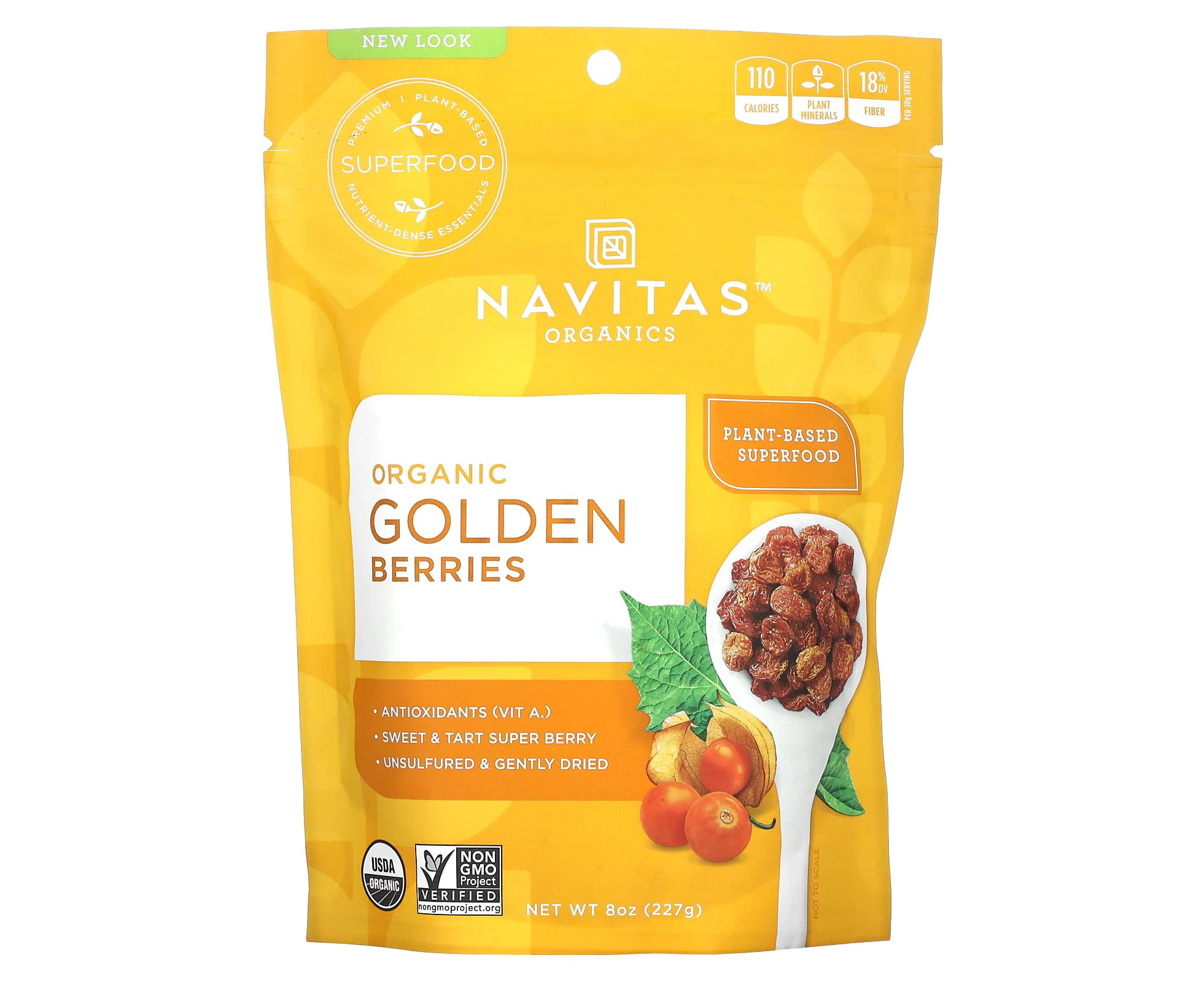 Navitas Organics, Organic Golden Berries, 8 oz (227 g)