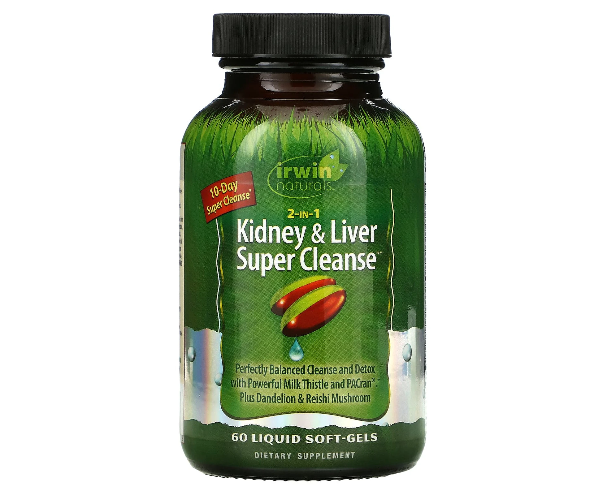 Irwin Naturals, 2 in 1 Kidney & Liver Super Cleanse, 60 Liquid Soft-Gels