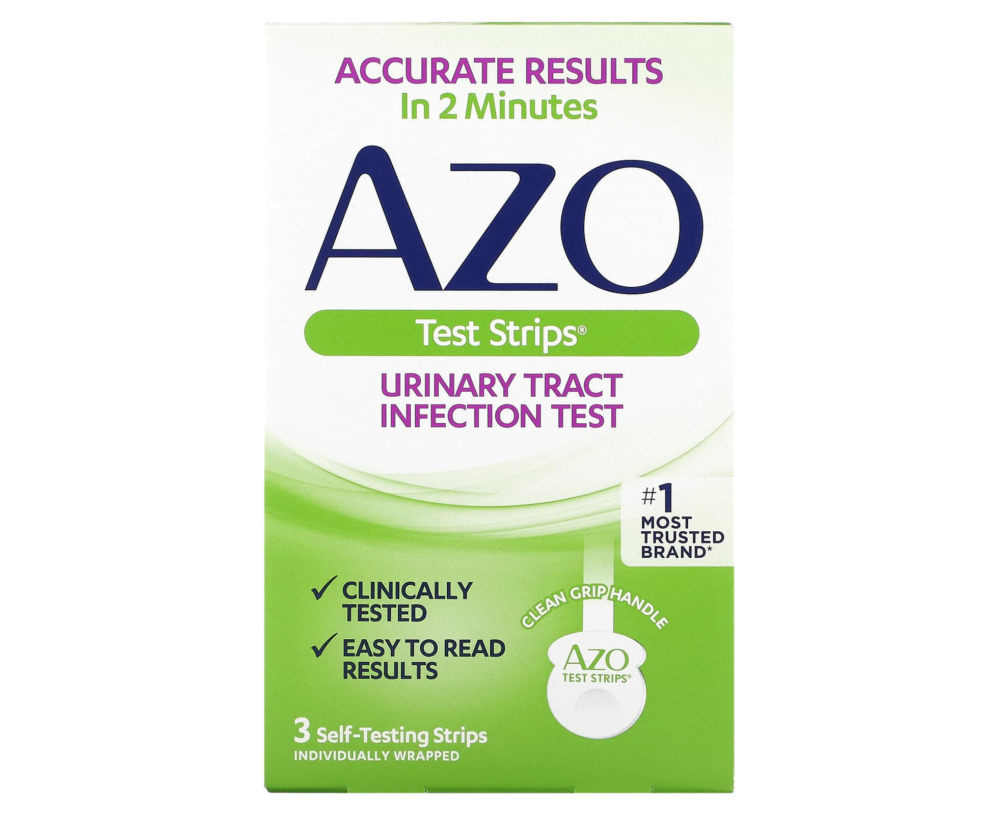 Azo, Urinary Tract Infection Test Strips, 3 Self-Testing Strips