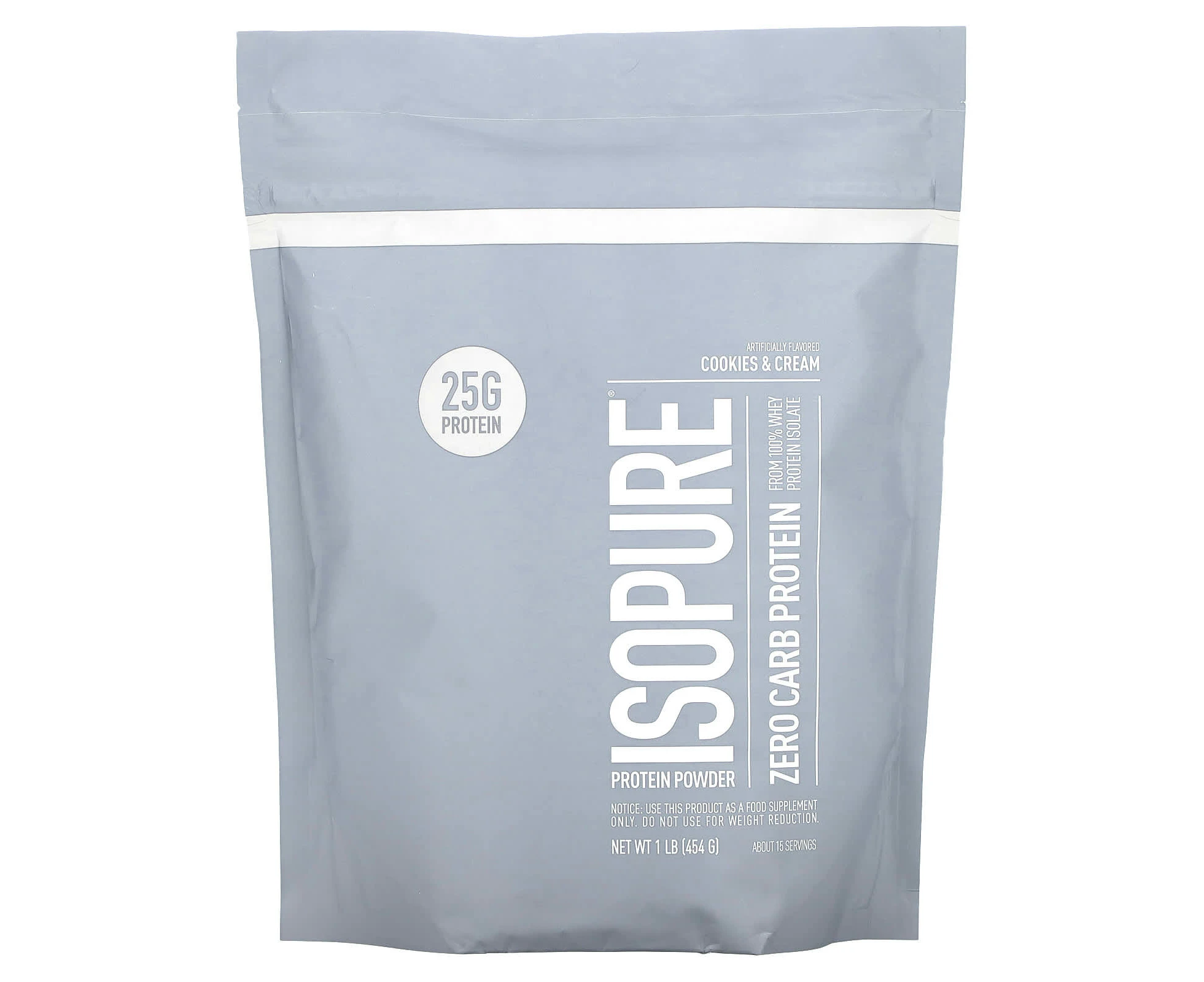 Isopure, Zero Carb Protein Powder, Cookies & Cream, 1 lb (454 g)