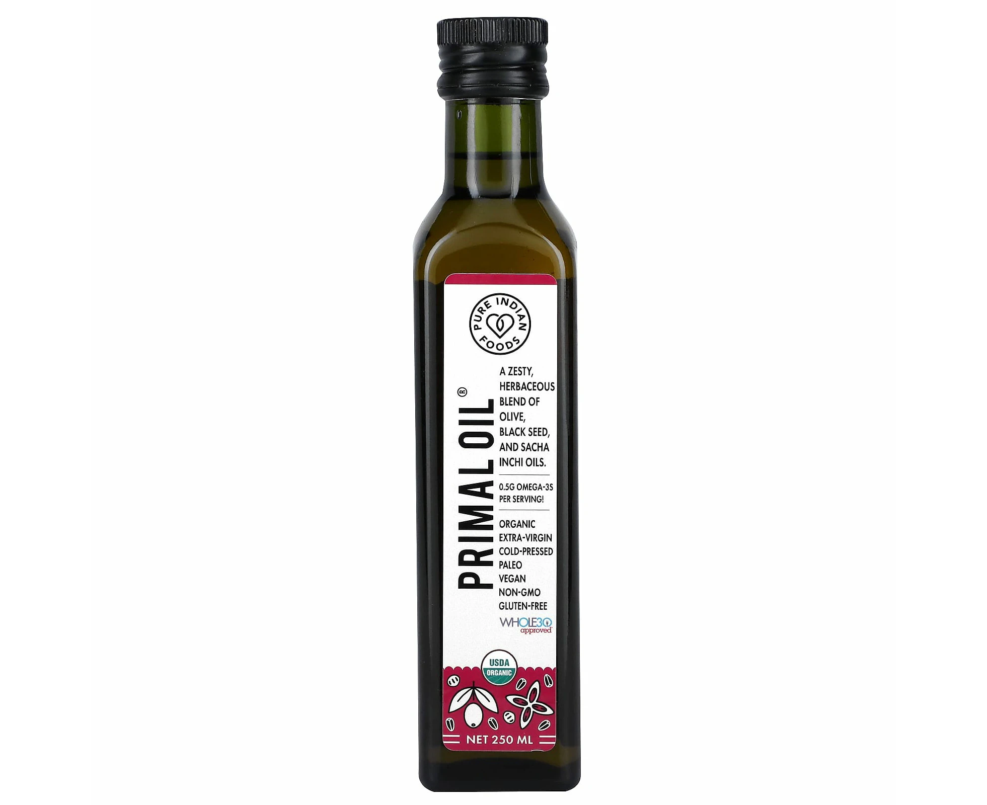 Pure Indian Foods, Organic Cold Pressed Extra-Virgin Primal Oil, 250 ml