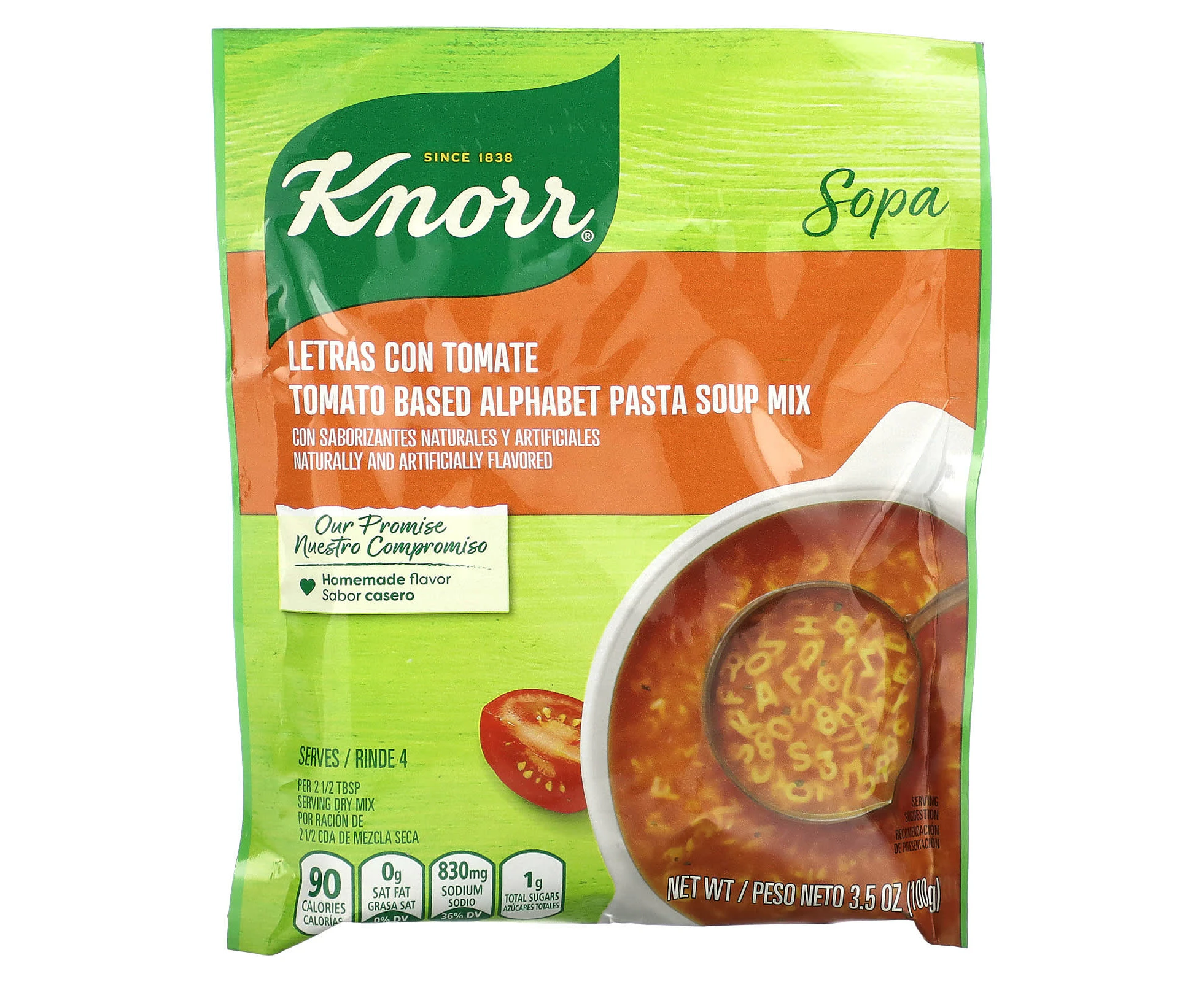 Knorr, Tomato Based Alphabet Pasta Soup Mix, 3.5 oz (100 g)