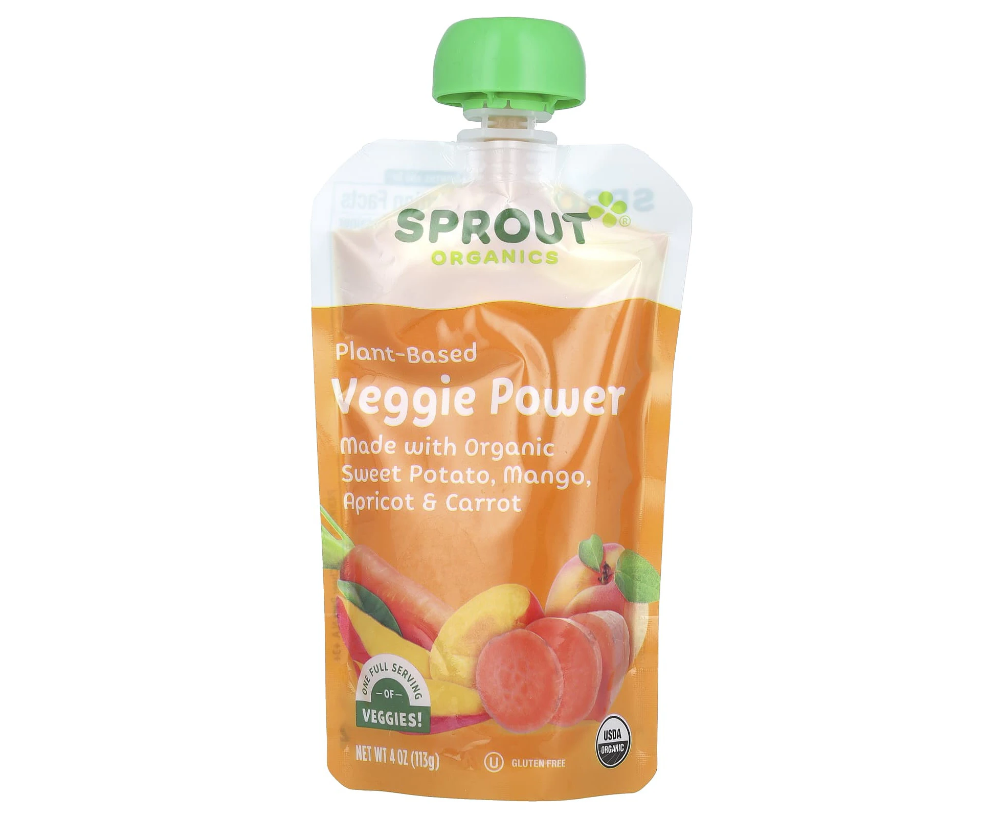 Sprout Organics, Veggie Power, 12 Months & Up, Sweet Potato, Mango, Apricot & Carrot, 4 oz (113 g)