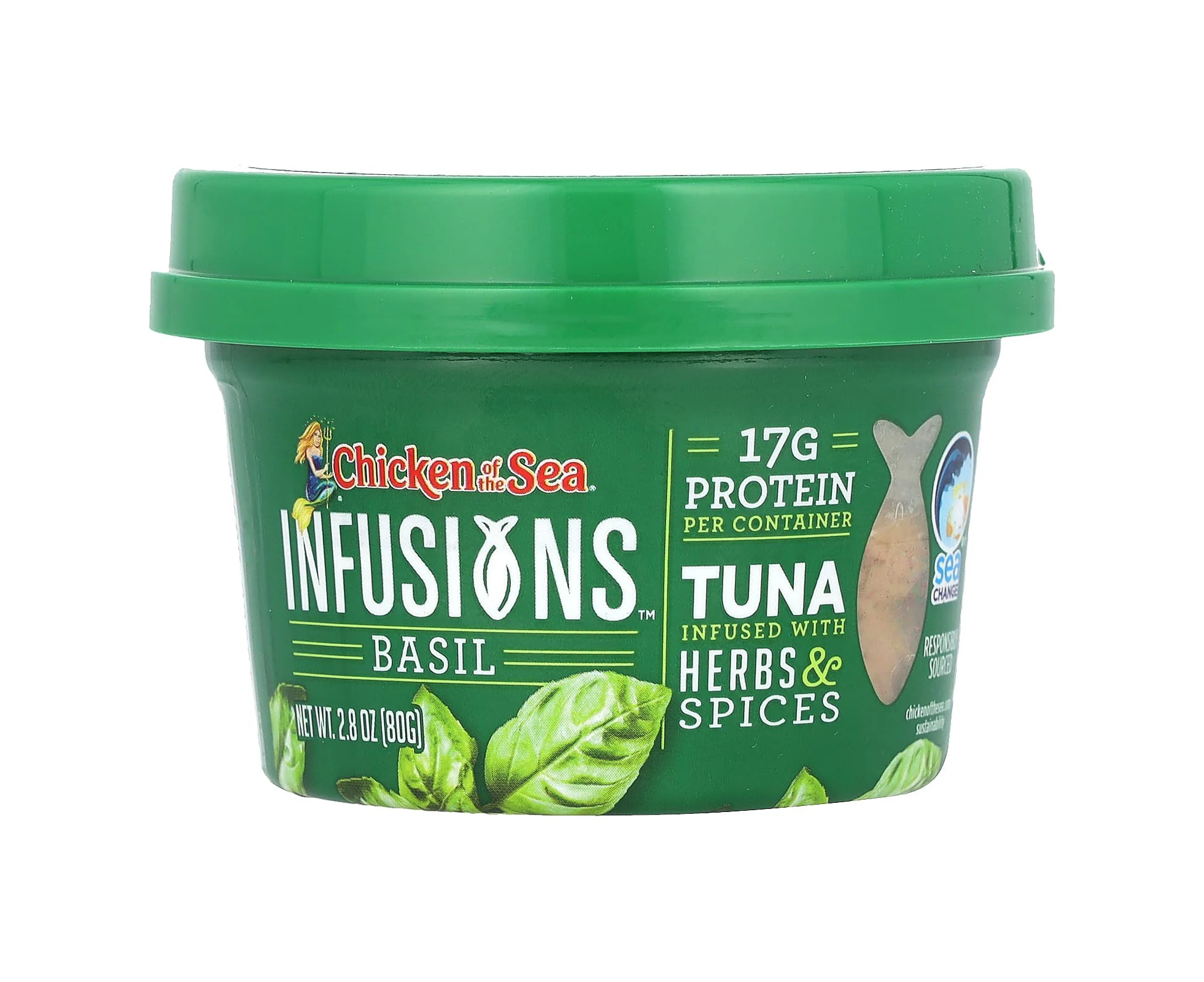 Chicken of the Sea, Infusions, Wild Caught Tuna, Basil, 2.8 oz ( 80 g)