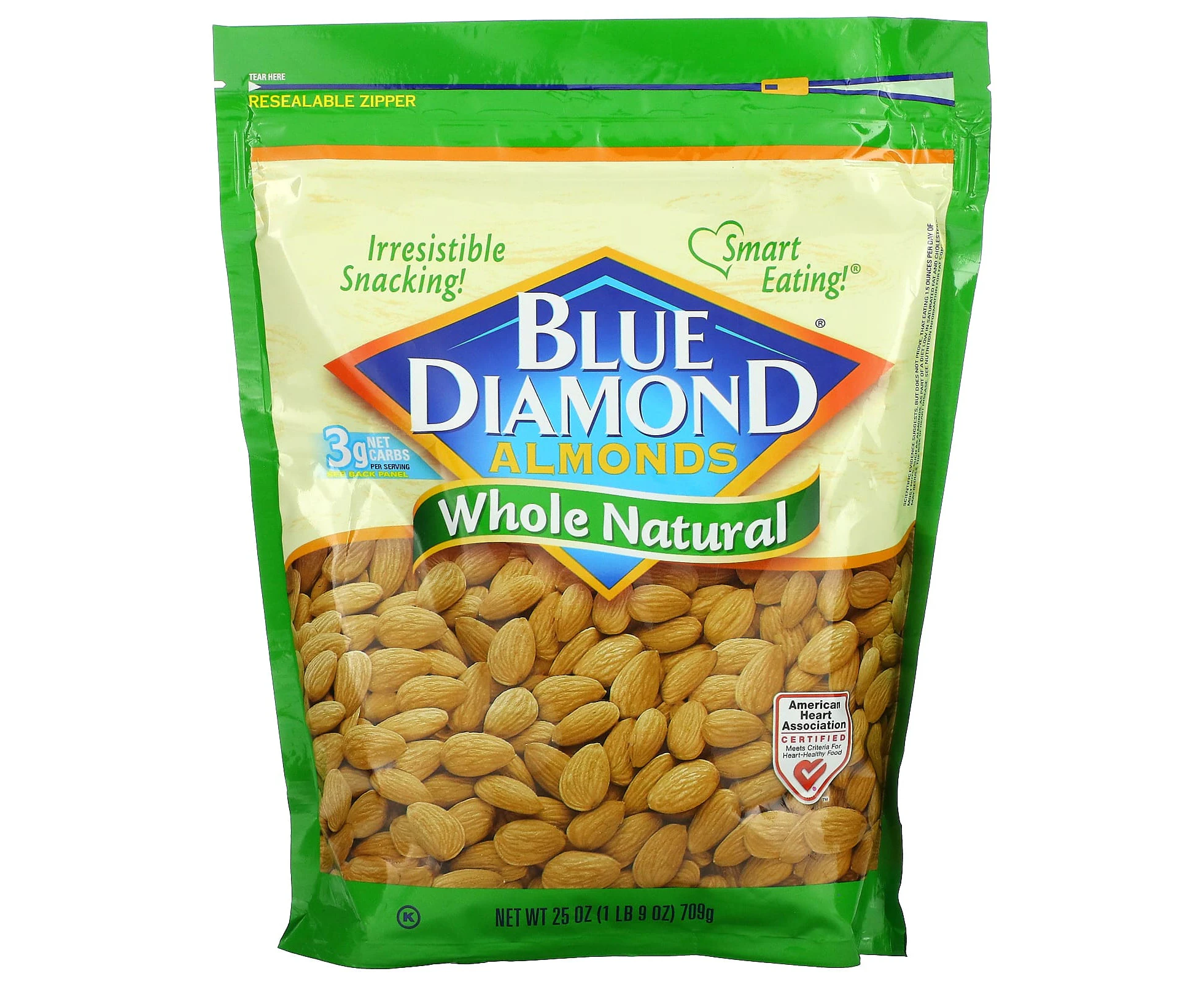 Blue Diamond, Almonds, Whole Natural, 25 oz (709 g)