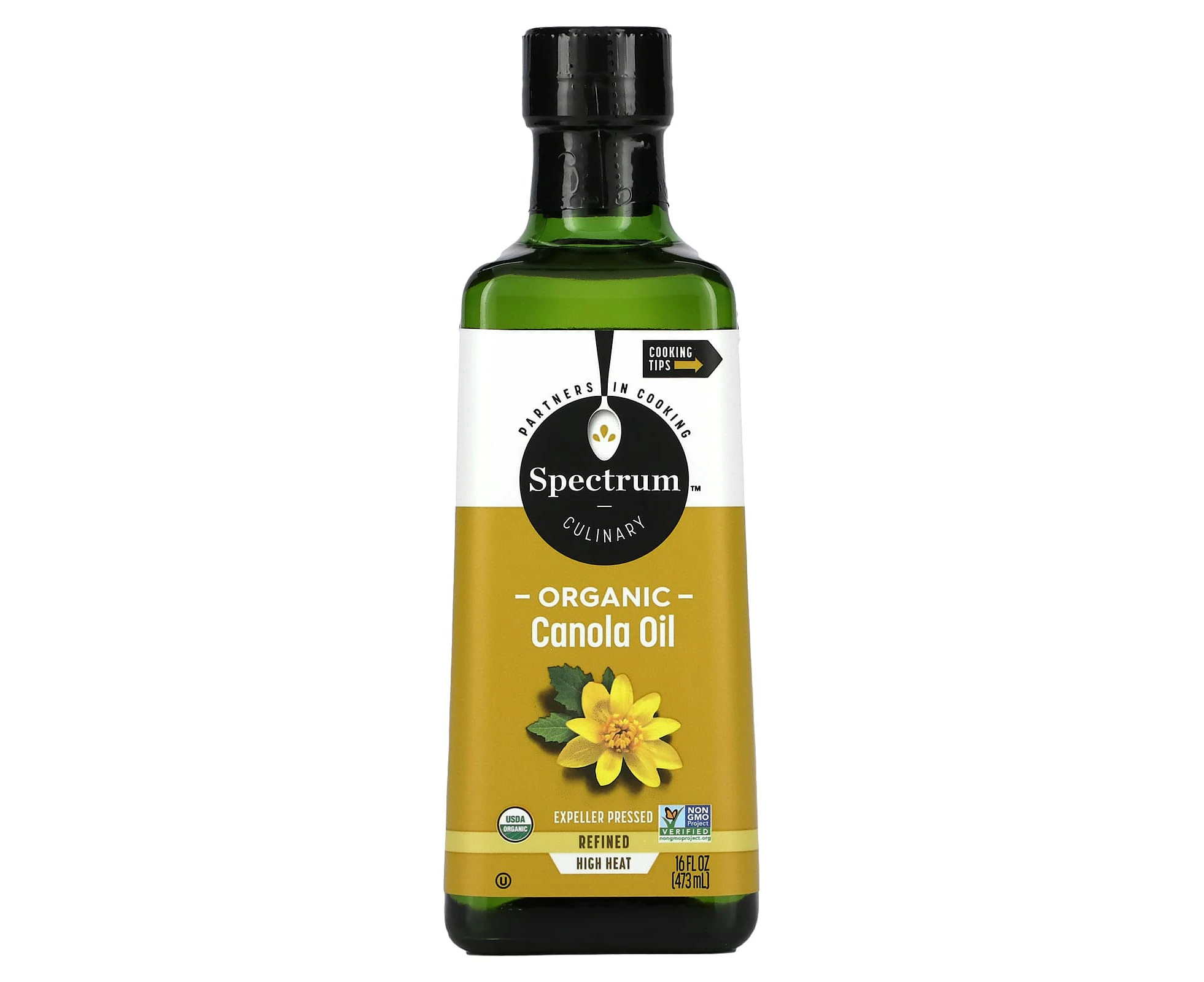 Spectrum Culinary, Organic Canola Oil, Expeller Pressed, Refined, 16 fl oz (473 ml)