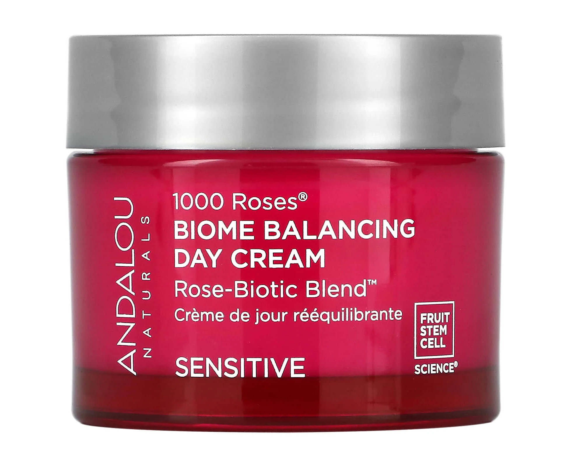 Andalou Naturals, 1000 Roses, Biome Balancing Day Cream, Sensitive, 17 oz (50 g)