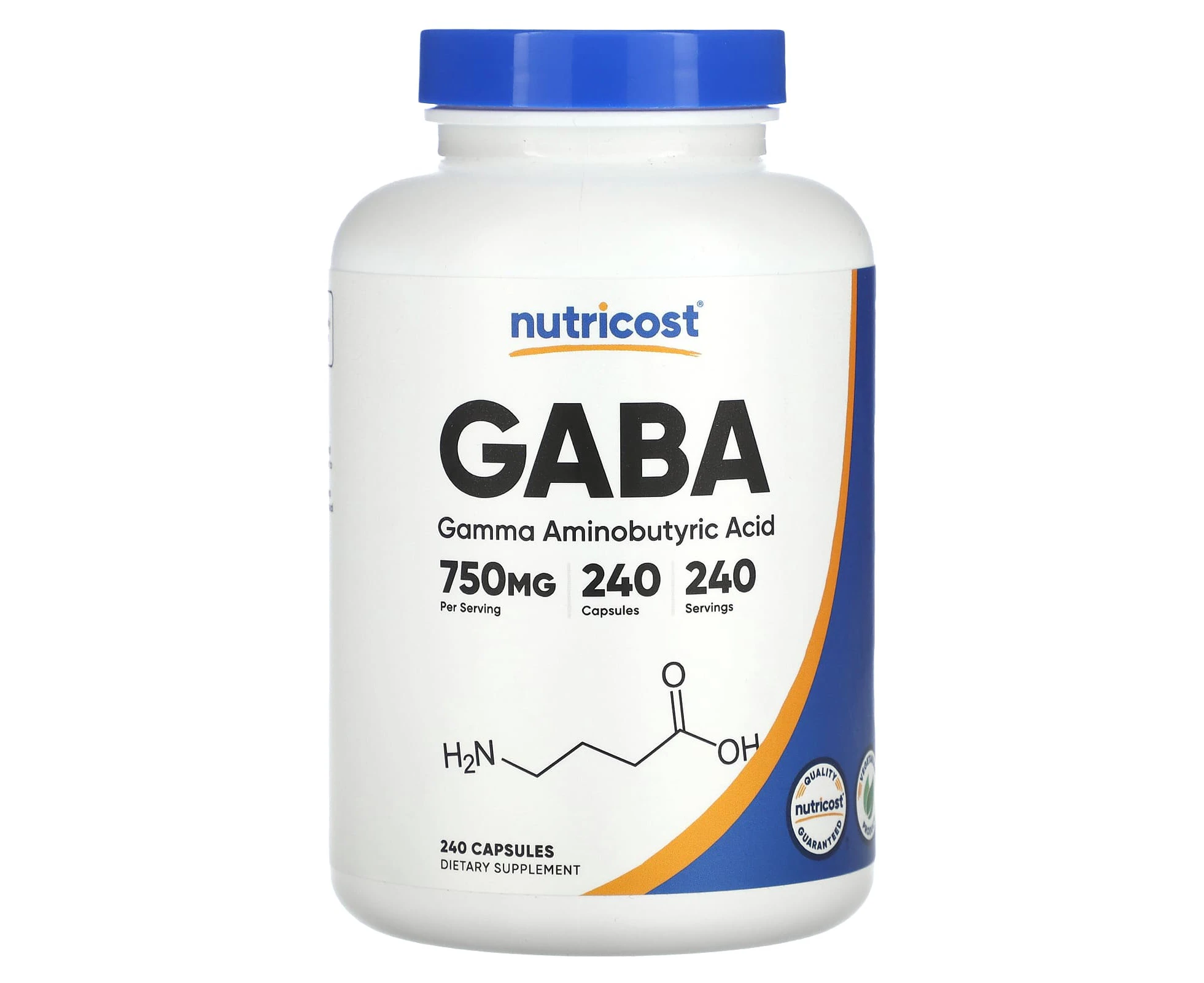 Nutricost, GABA, 750 mg, 240 Capsules