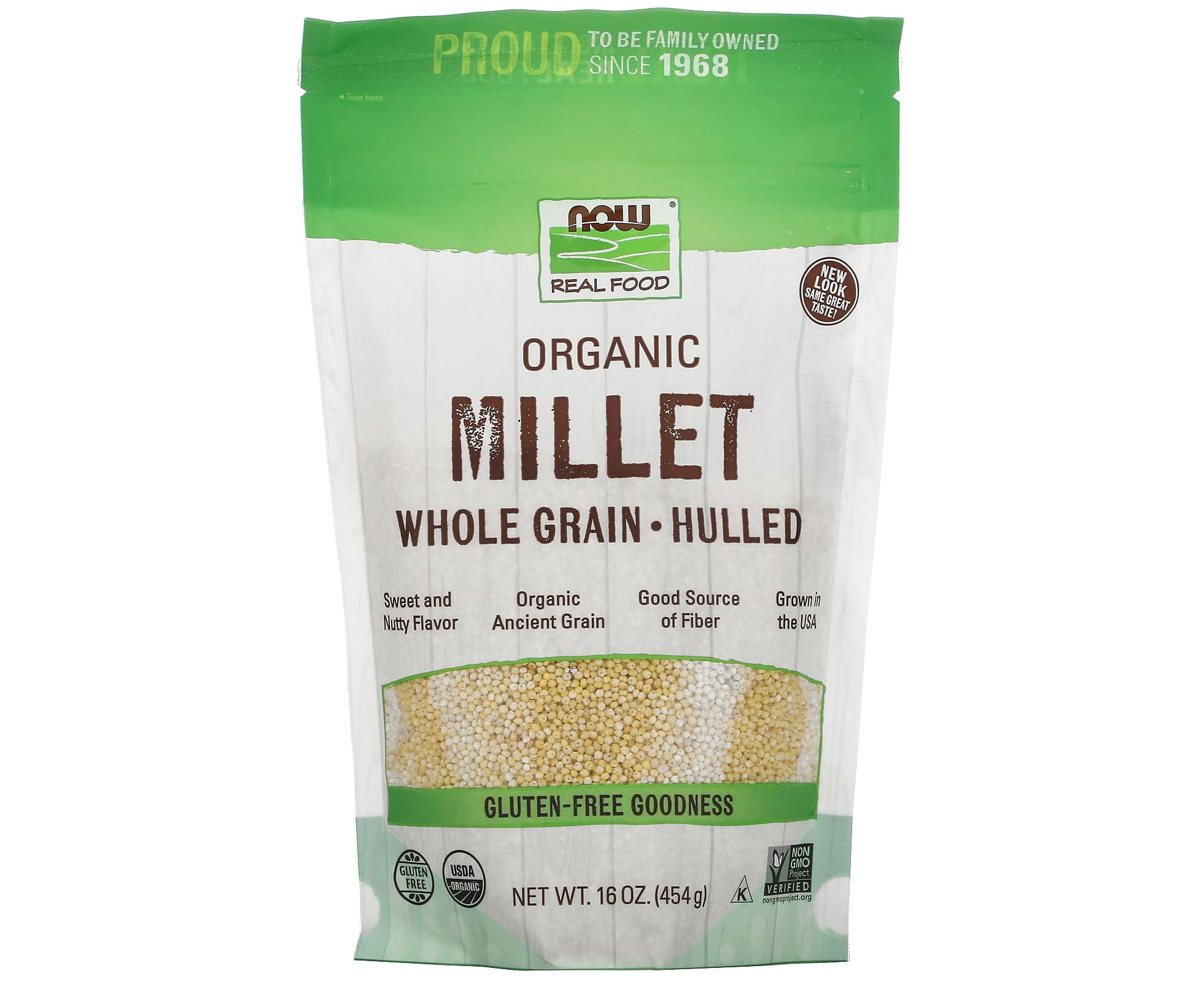 NOW Foods, Organic Millet Whole Grain, Gluten Free, 16 oz (454 g)