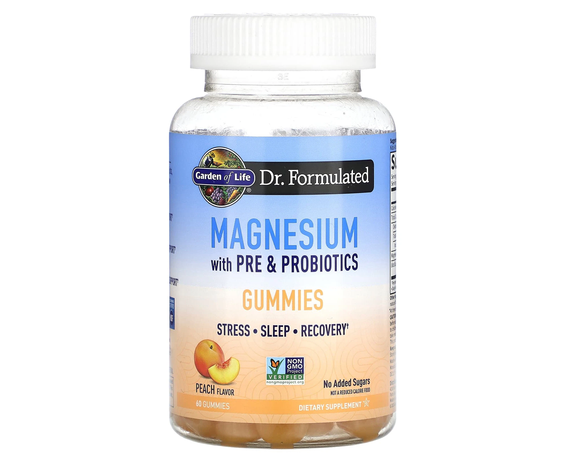 Garden of Life, Magnesium with Pre & Probiotics Gummies, Peach, 60 Gummies