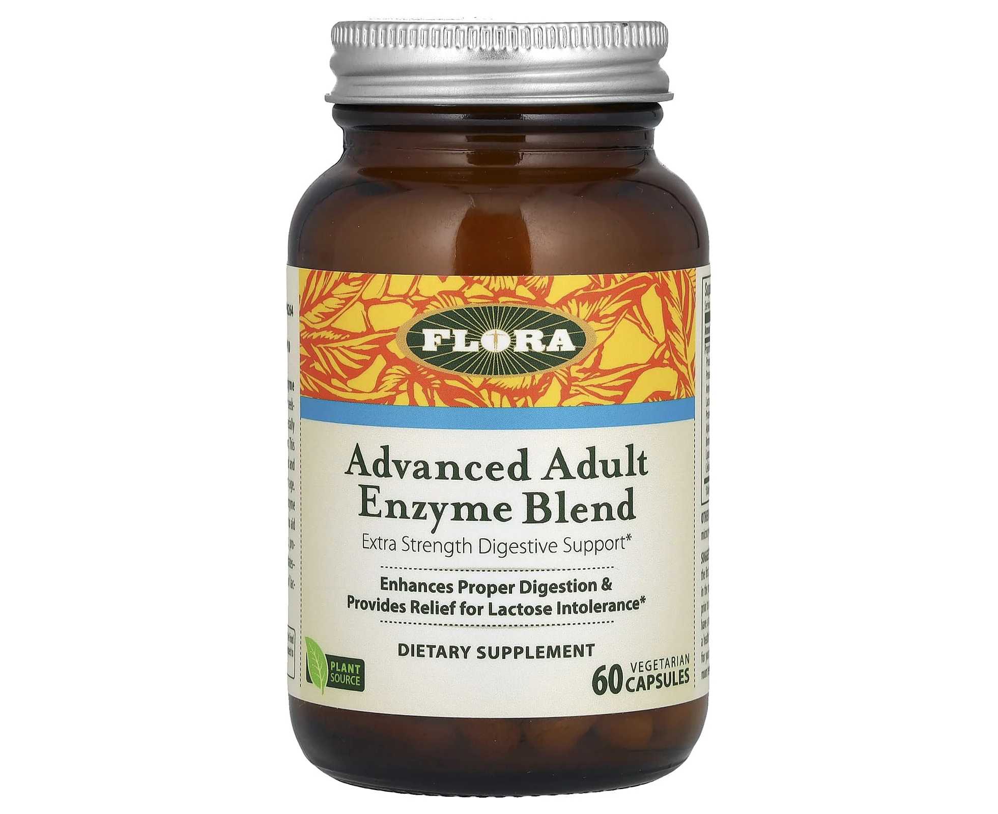 Flora, Advanced Adult Enzyme Blend, 60 Vegetarian Capsules