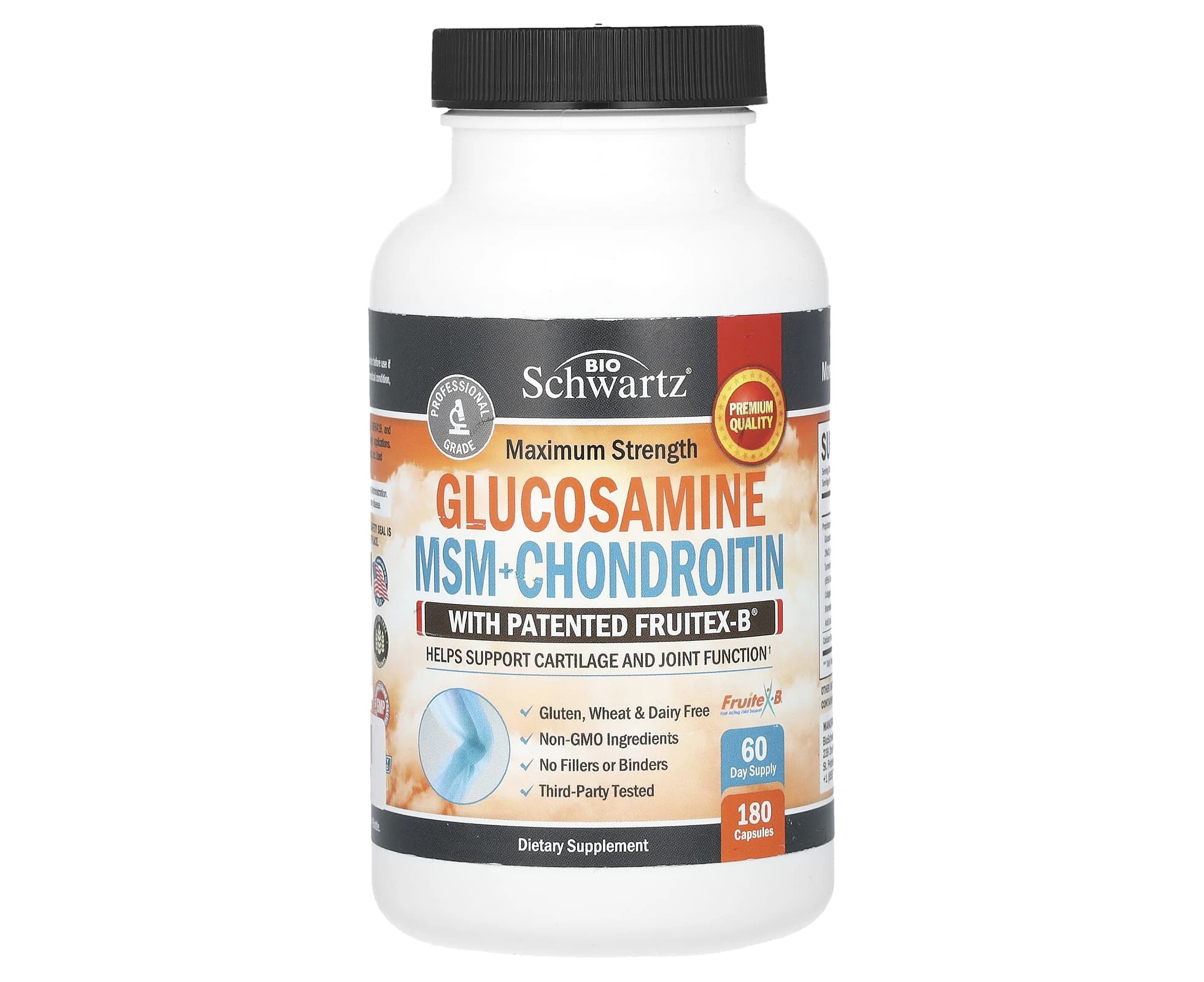 BioSchwartz, Maximum Strength Glucosamine MSM + Chondroitin, 180 Capsules